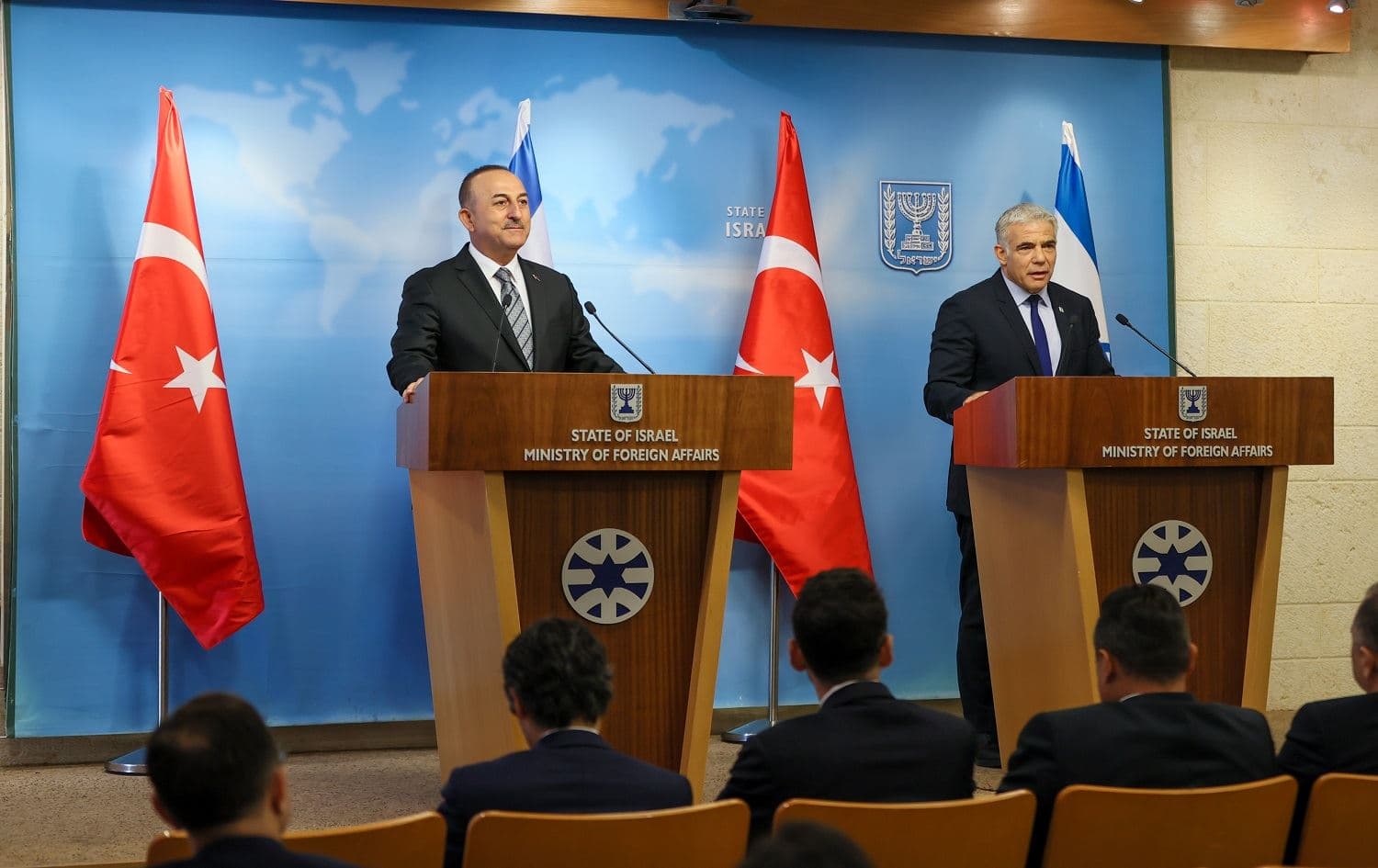 Wezîrê Derve yê Tirkiyê Mevlut Çavuşoglu û Wezîrê Derva yê Îsraîlê Yaîr Lapîd hevdîtin pêk anîn