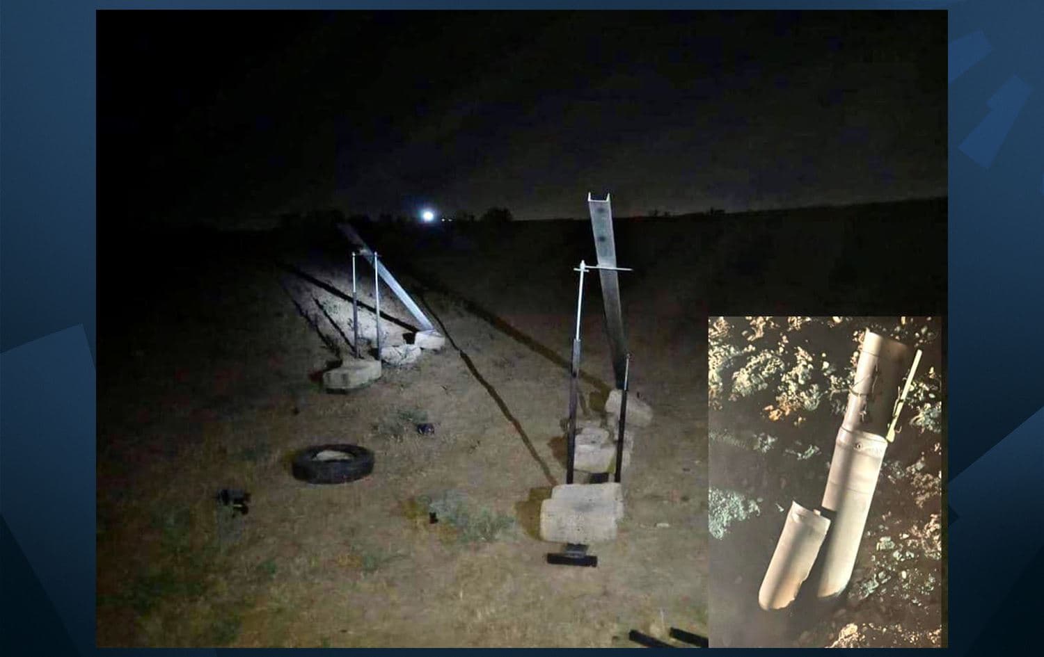 Rockets that targeted Zilkan miltary base in Nineveh on June 9, 2022. Photo: Kurdistan Region Directorate General of Counter Terrorism/Facebook