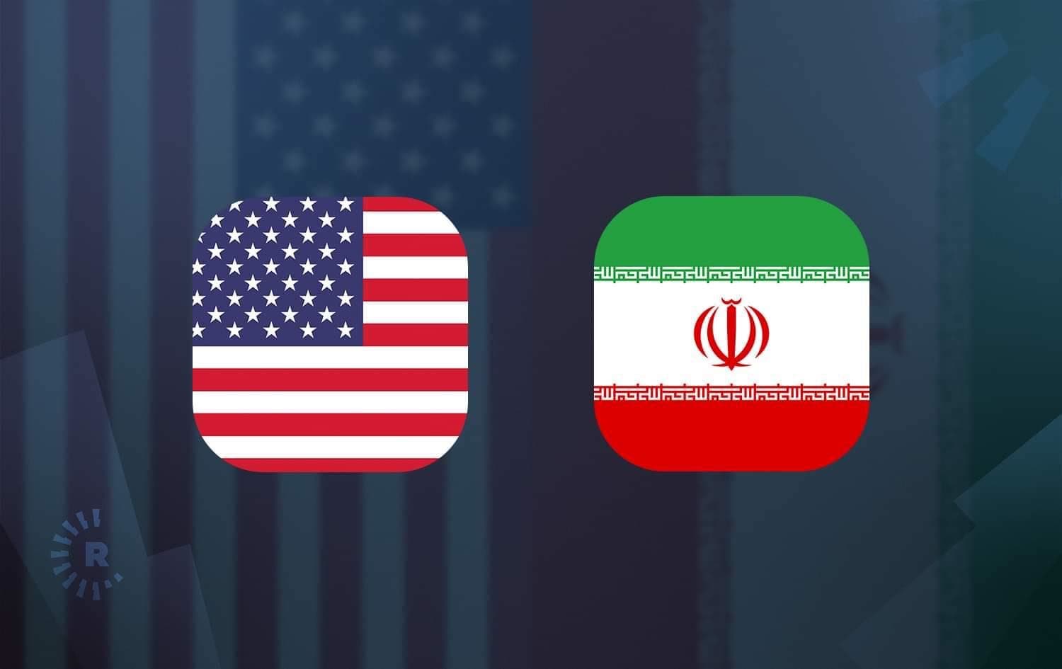 US flag (left) and Iran's flag. Graphic: Rudaw