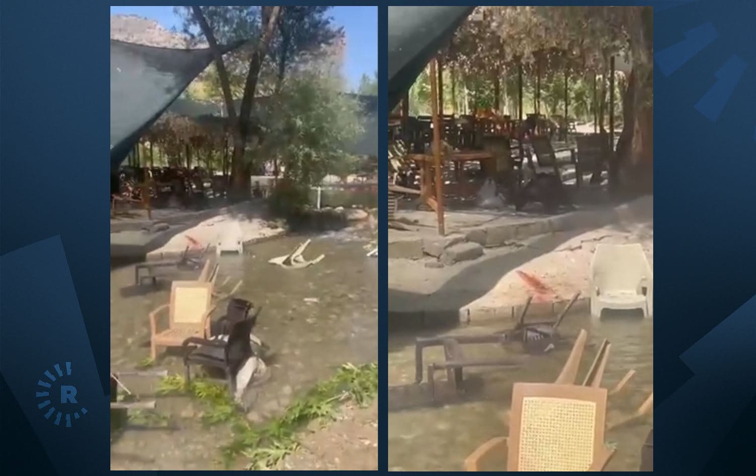 Turkish bombardment struck Zakho district, Duhok province, on July 20, 2022. Photo: Submitted; Graphic: Rudaw