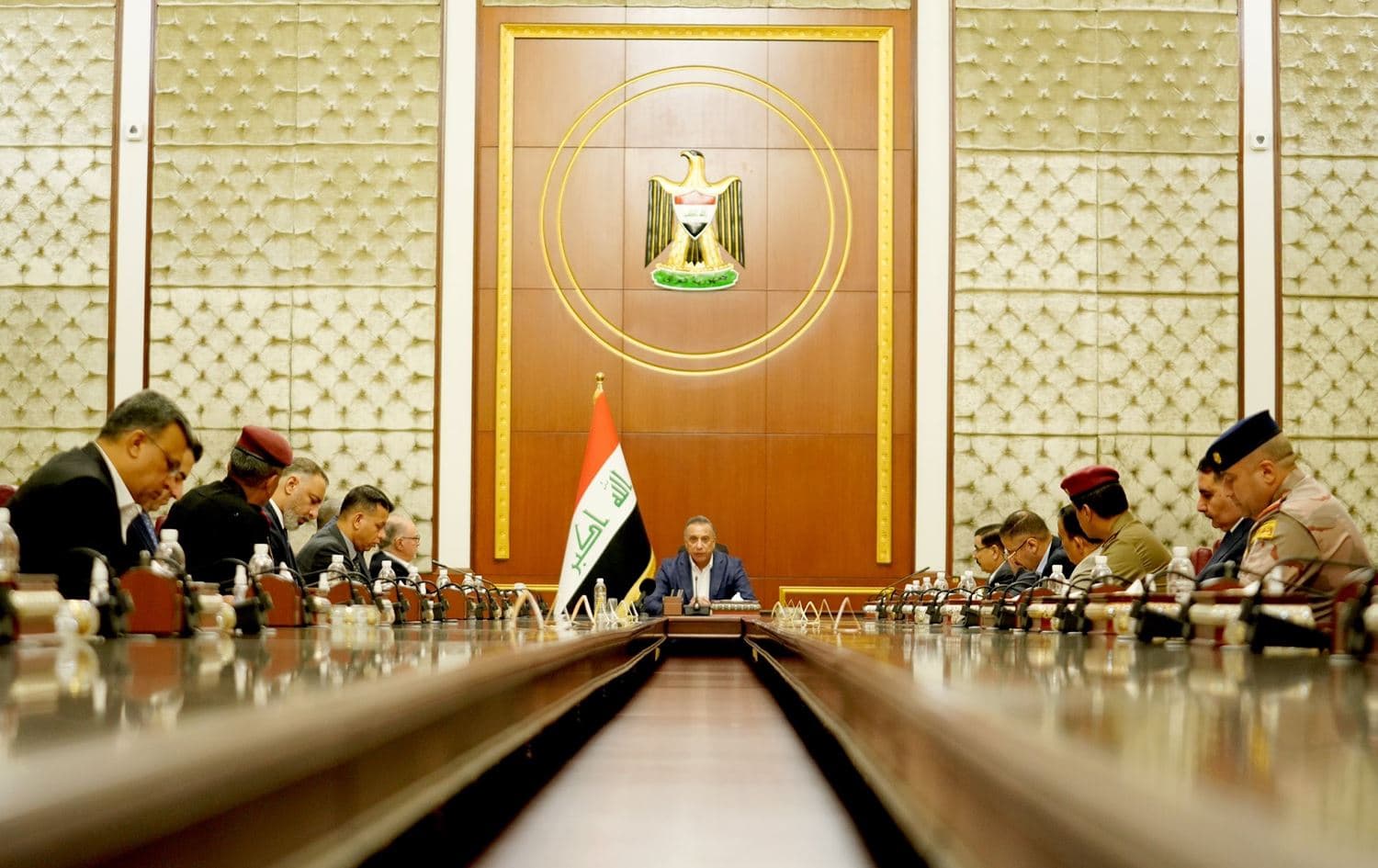 Iraqi Prime Minister Mustafa al-Kadhimi chairs an emergency National Security meeting on the deadly Turkish bombardment on July 20, 2022. Photo: Kadhimi's office