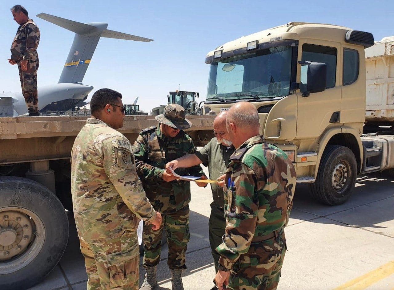US forces provided Peshmerga forces with another batch of military equipment in Erbil on July 26, 2022. Photo: US consulate in Erbil/Twitter 