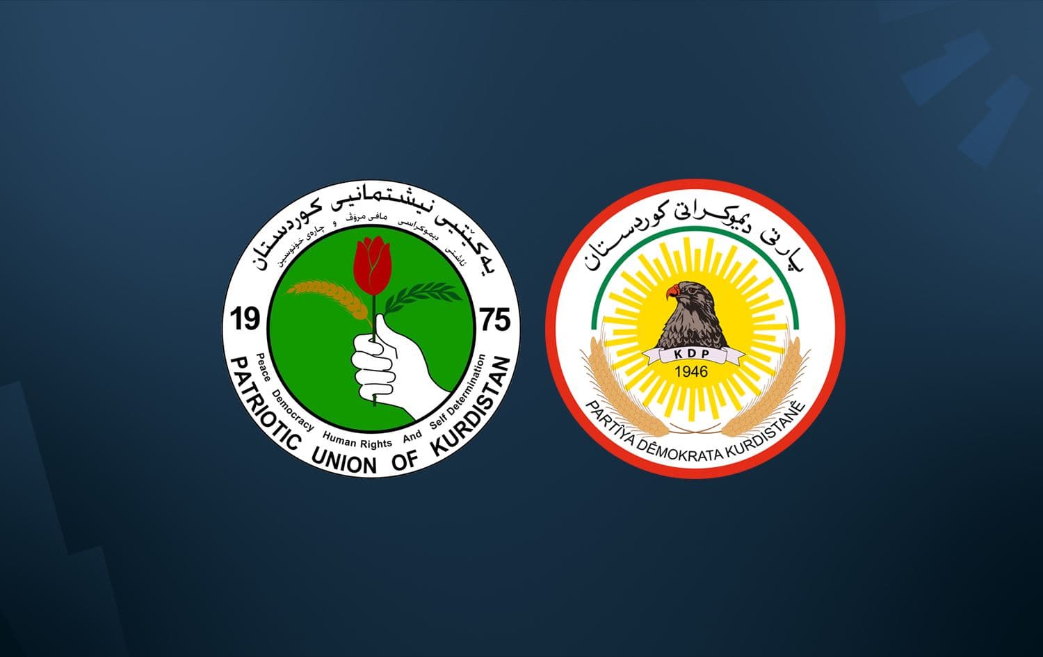 PUK and KDP logos. Graphic: Rudaw
