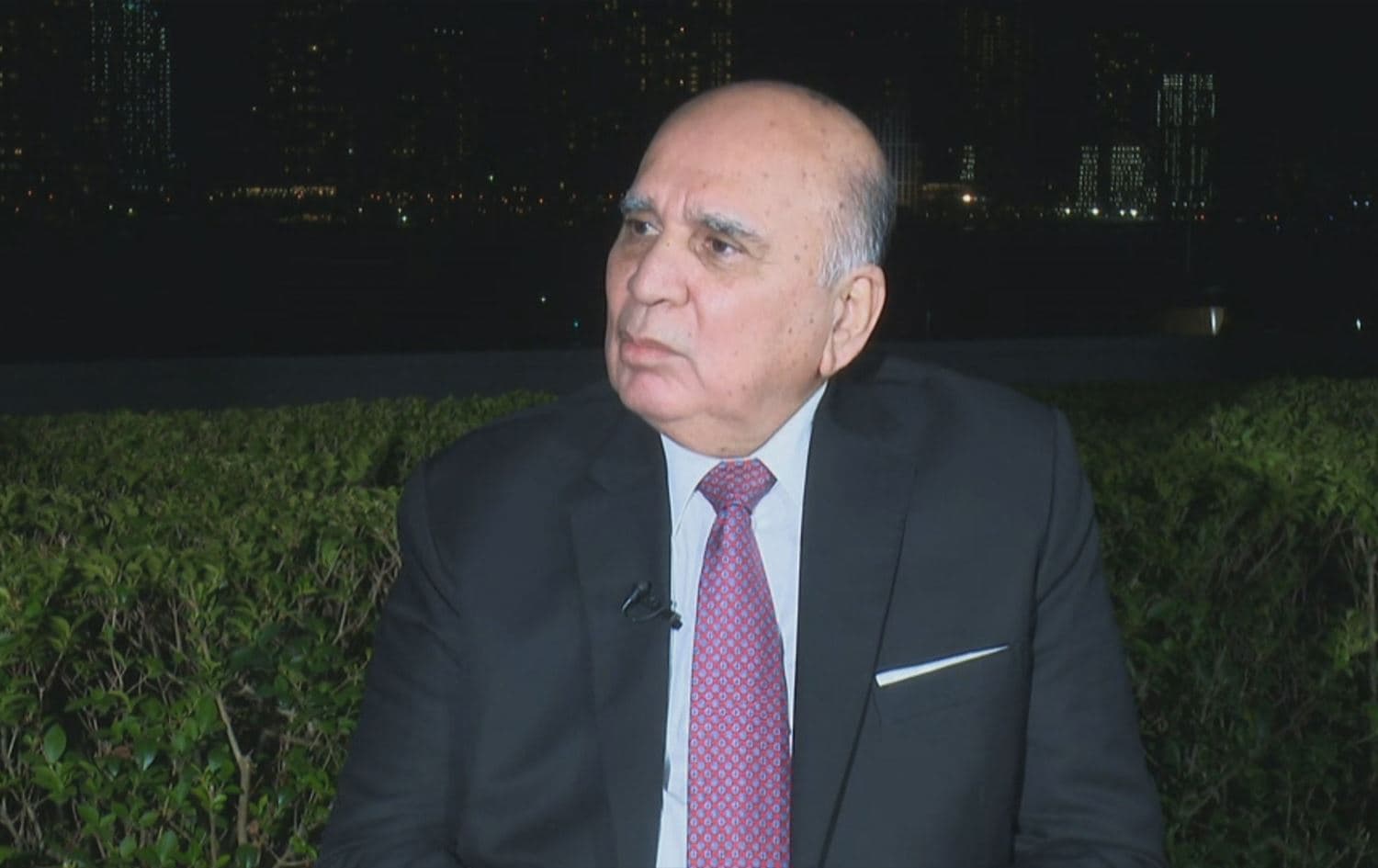 Iraqi Foreign Minister Fuad Hussein speaking to Rudaw's Majeed Gly on September 22, 2022. Photo: Rudaw