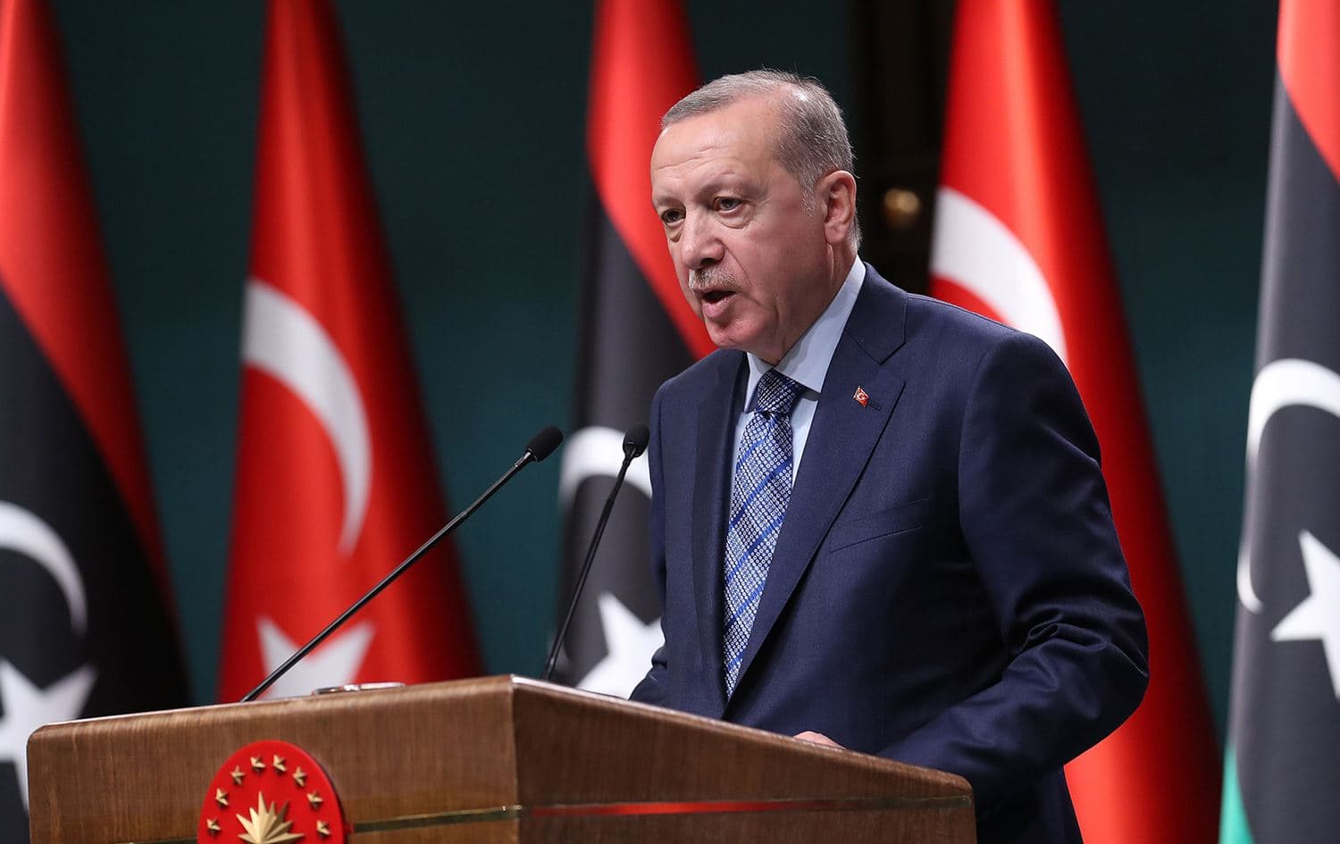 Turkish President Recep Tayyip Erdogan holding a press conference in the capital of Ankara on June 4, 2022. Photo: AFP