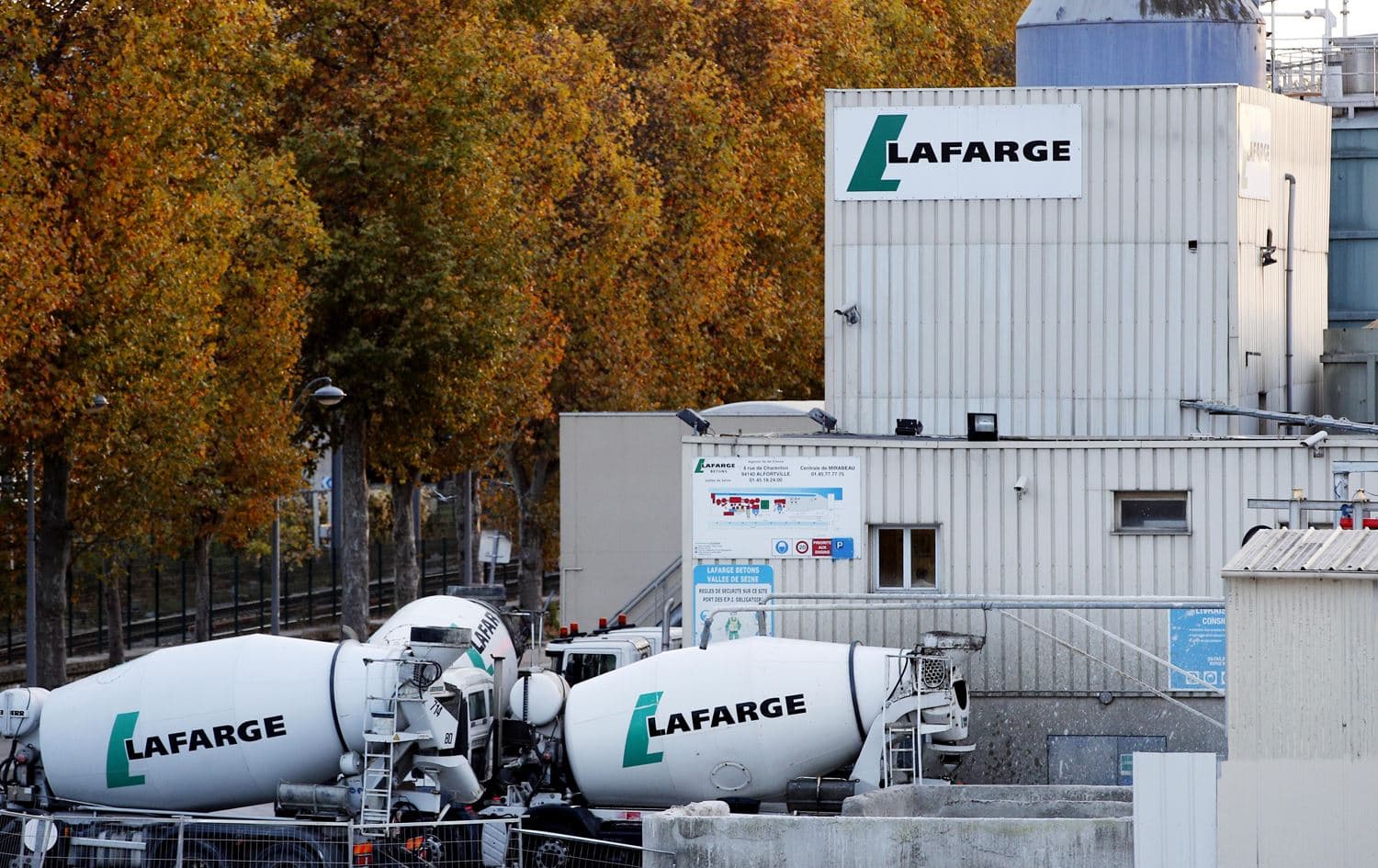 A site of French cement firm Lafarge is pictured in Paris on November 14, 2017. Photo: AP