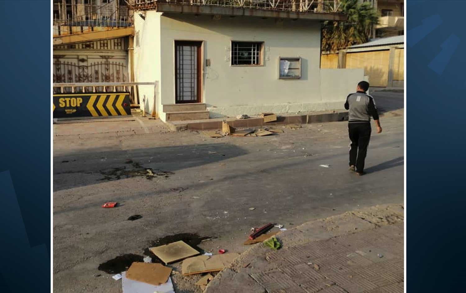 Aftermath of attack by PKK supporters on UN office in Qamishli, Rojava on October 19, 2022. Photo: submitted