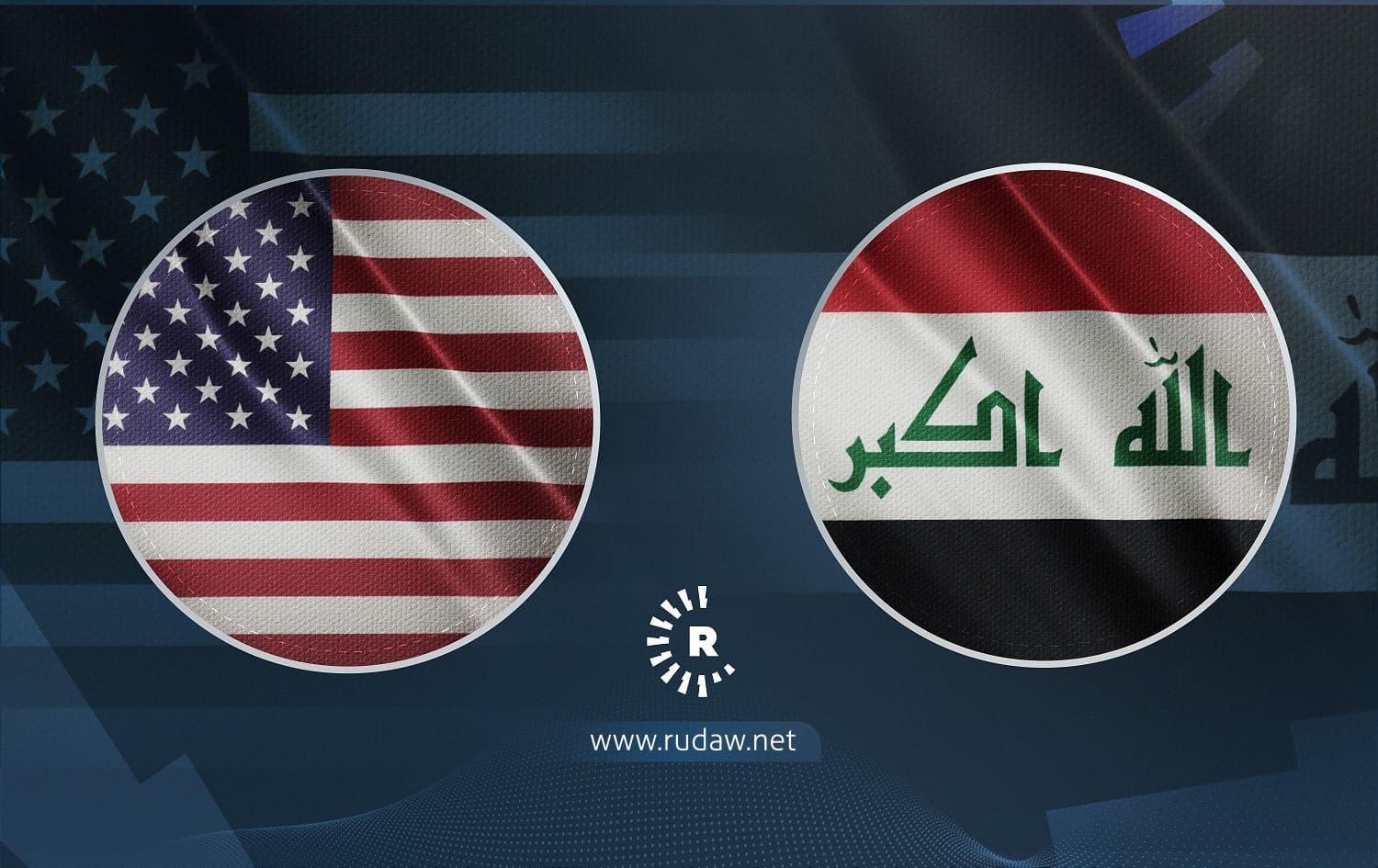 From left: US and Iraq flags