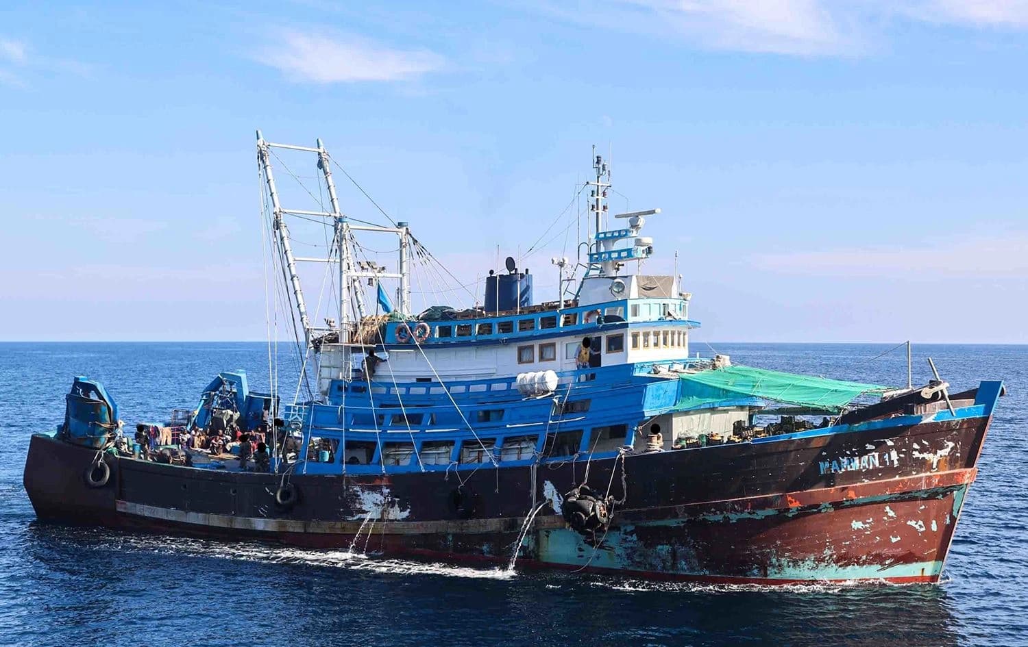 The fishing trawler that was seized by the US Navy's Fifth Fleet on December 1, 2022. Photo: US Navy