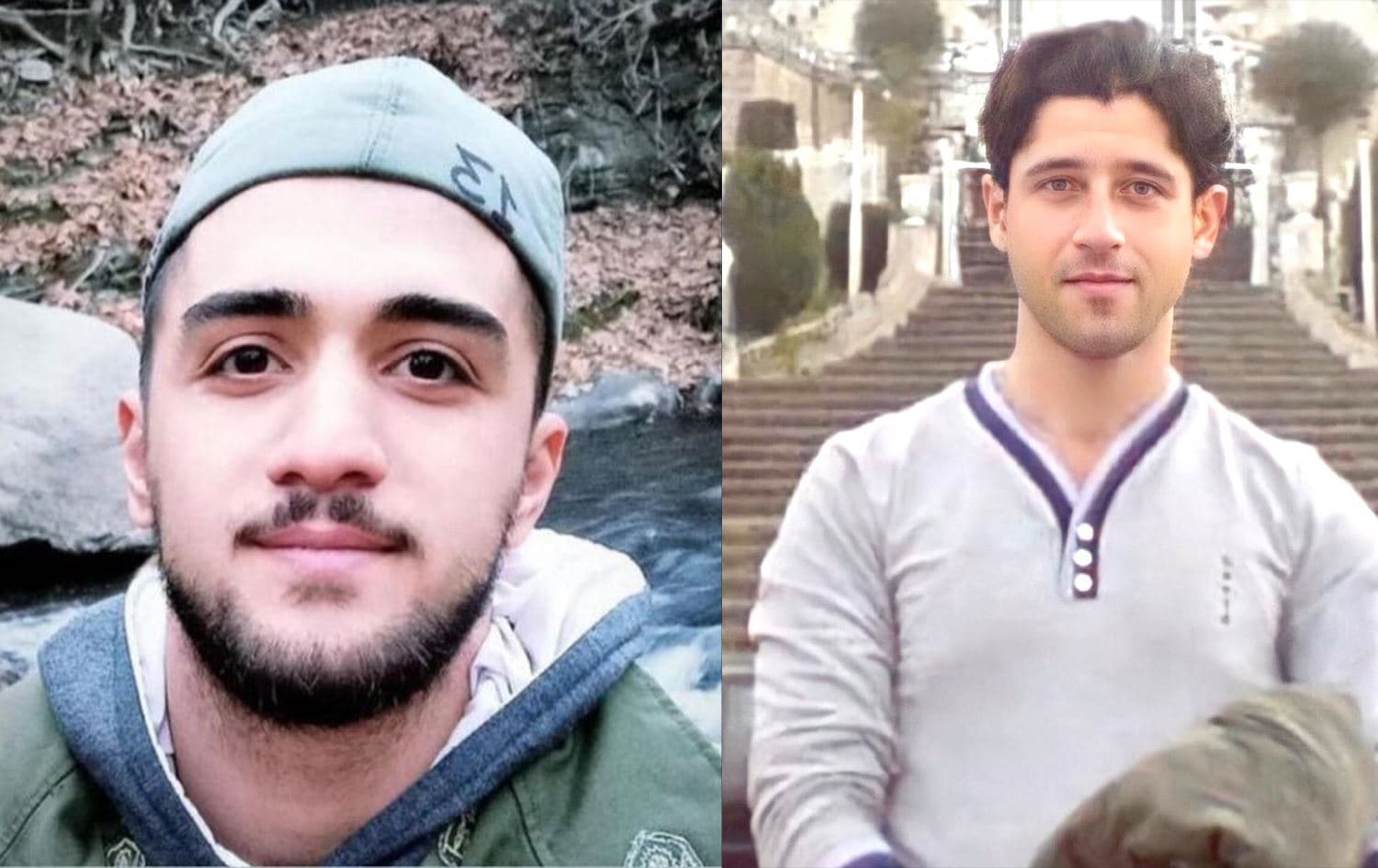 Mohammed Mahdi Karami (left) and Seyyed Mohammed Hosseini (right) were executed in Iran on January 6, 2023. Photos: Masih Alinejad/Twitter 