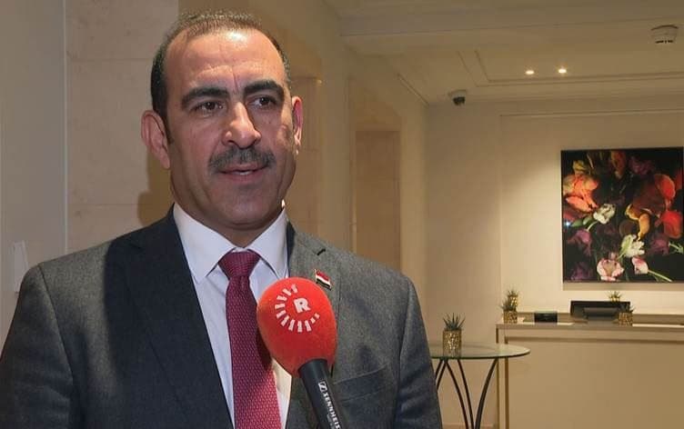 Khalid Battal, Iraq’s Minister of Industry and Minerals, speaking to Rudaw in Berlin on January 13, 2023. Photo: Rudaw