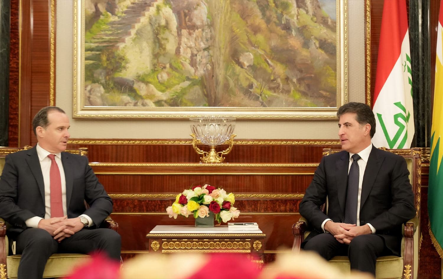 Kurdistan Region President Barzani (right) meeting with White House Coordinator for the Middle East and North Africa Brett McGurk (left) on January 16, 2023. Photo: Office of the President