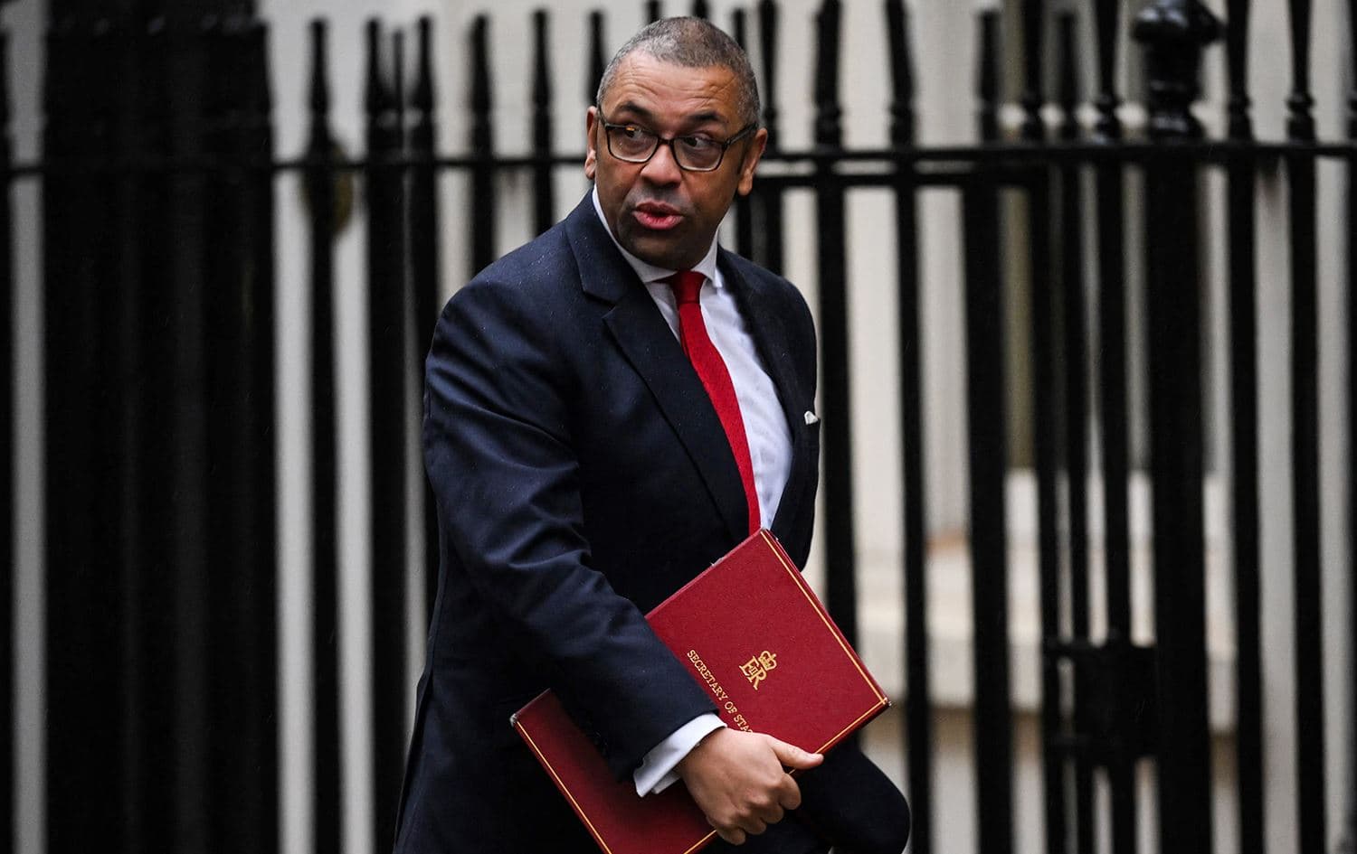 Britain's Foreign Secretary James Cleverly arrives for the weekly Cabinet meeting at 10 Downing Street, in London, on January 10, 2023. Photo: Daniel Leal/AFP