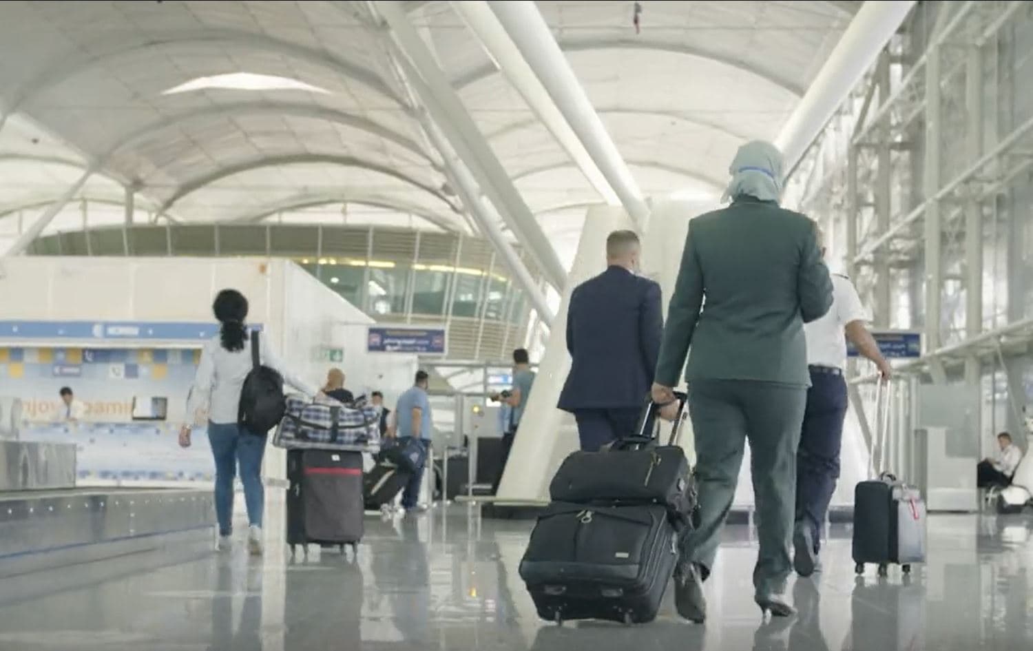 Passengers traversing through Erbil International Airport. Photo: screengrab/PM Barzani/Twitter