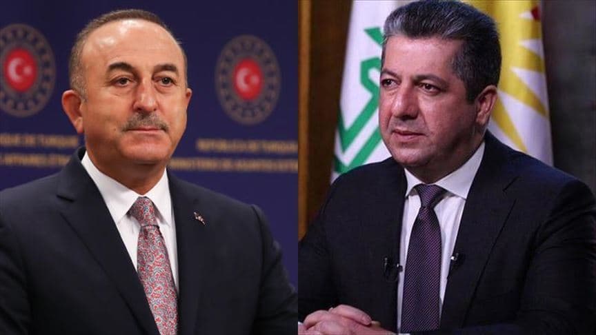 Mevlüt Çavuşoğlu ve Başbakan Mesrur Barzani