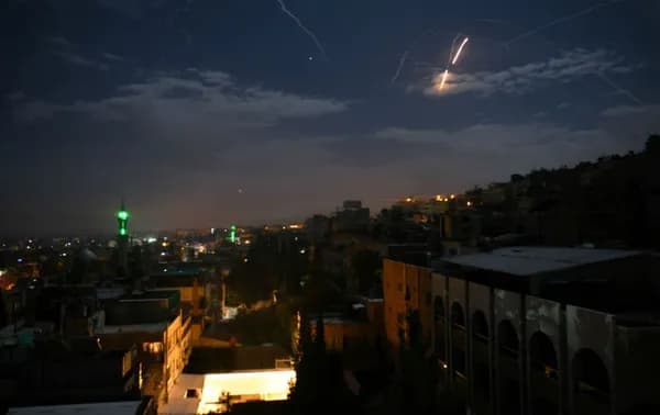 Syrian air defense batteries responding to alleged Israeli missiles targeting Damascus on Jan 21, 2019. Photo: AFP