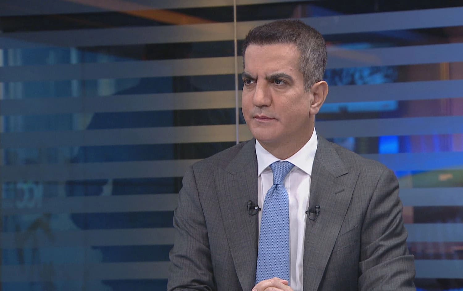 Iraq's Deputy Minister of Finance Masoud Haider interviewed by Rudaw on April 1, 2023. Photo: Rudaw