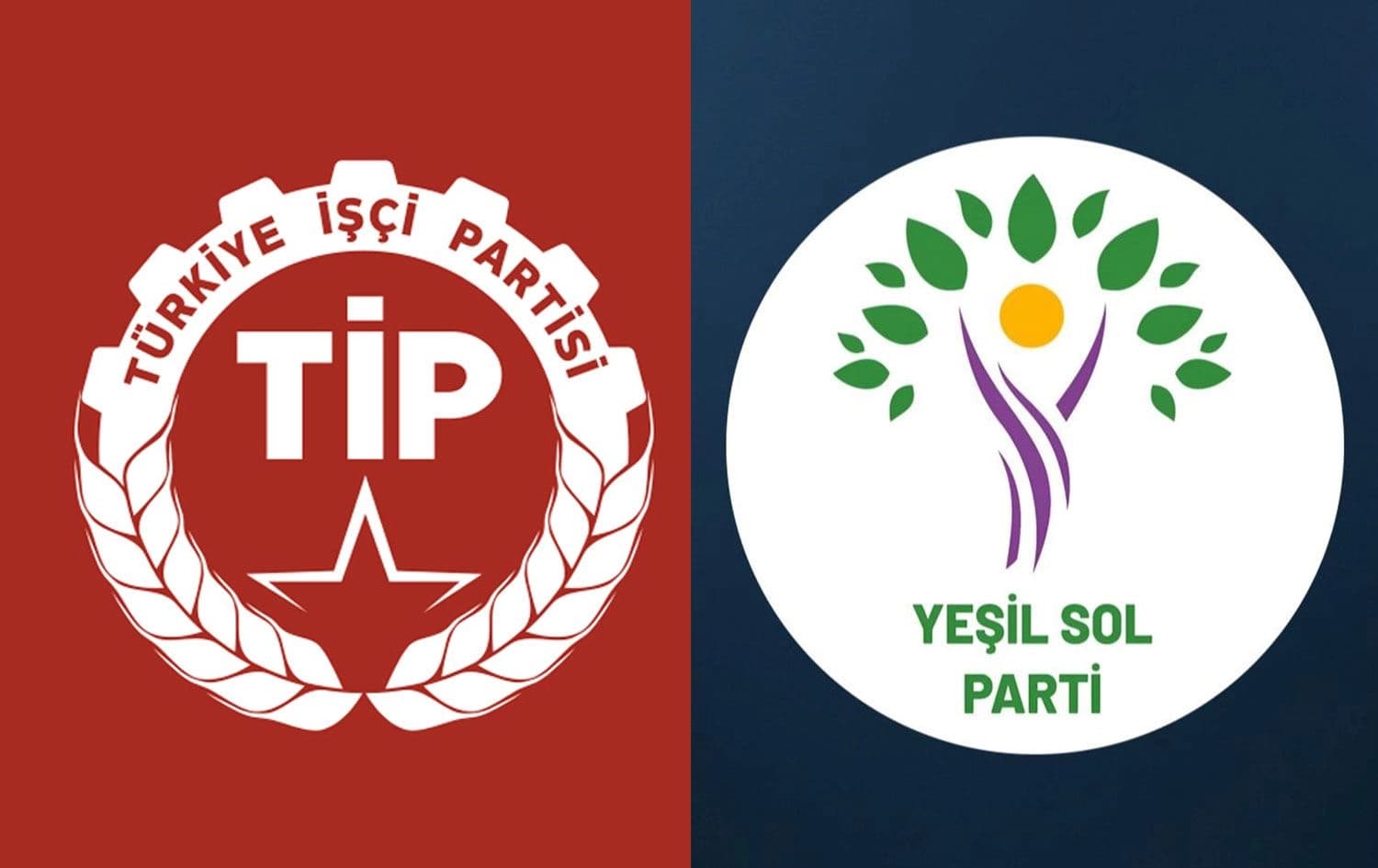 TİP ve Yeşil Sol Parti logoları