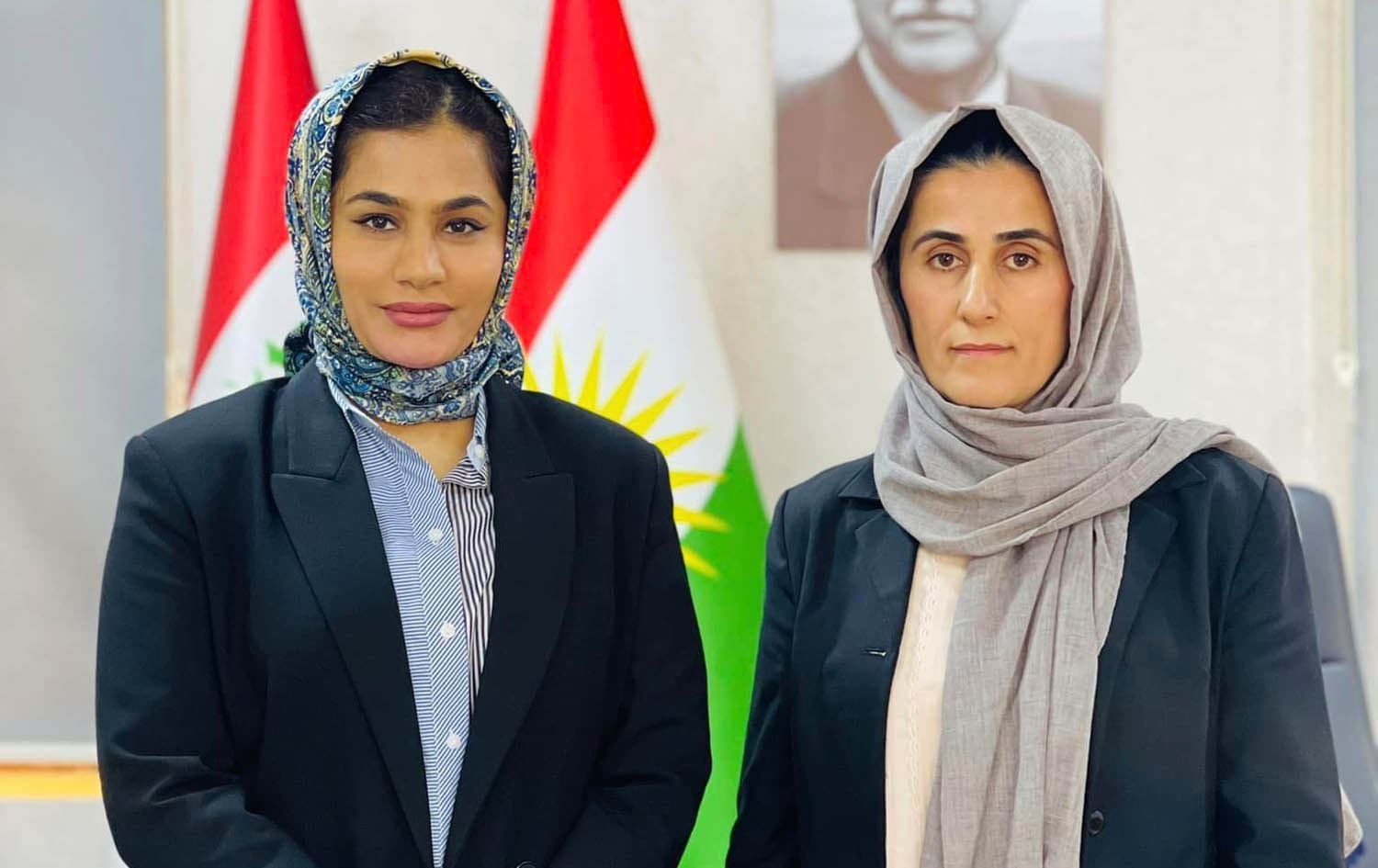 Qaymeqamê Helebceyê Nuxşe Nasih ligel Rêvebira Petrol û Madenan a Helebceyê Jiyar Ekrem. Wêne: Rûdaw