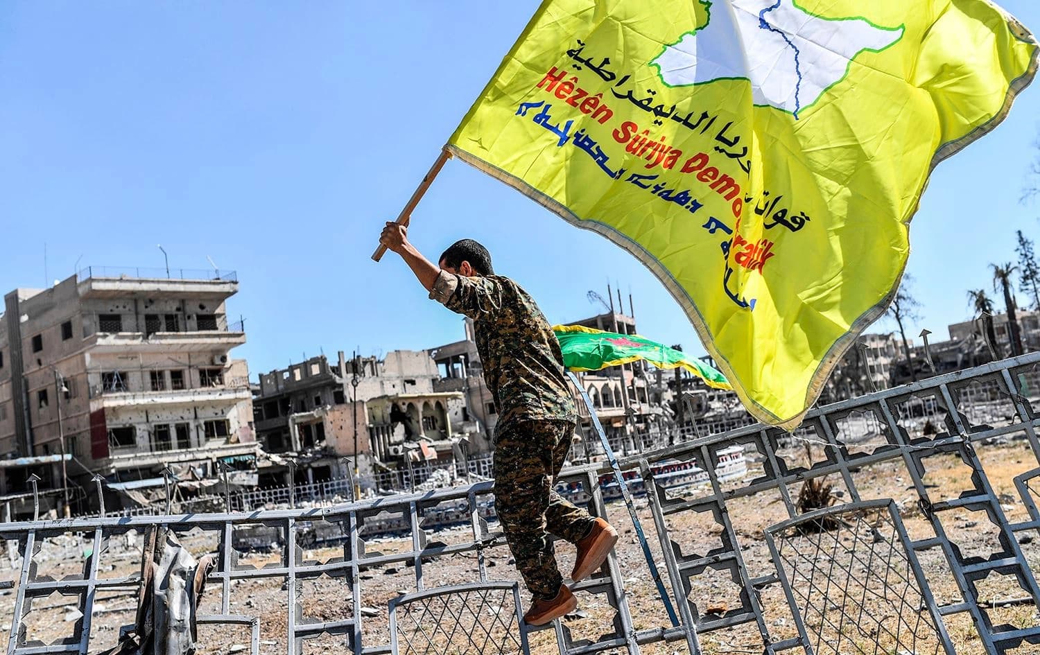 A member of the Kurdish-led Syrian Democratic Forces in Raqqa. Photo: AFP