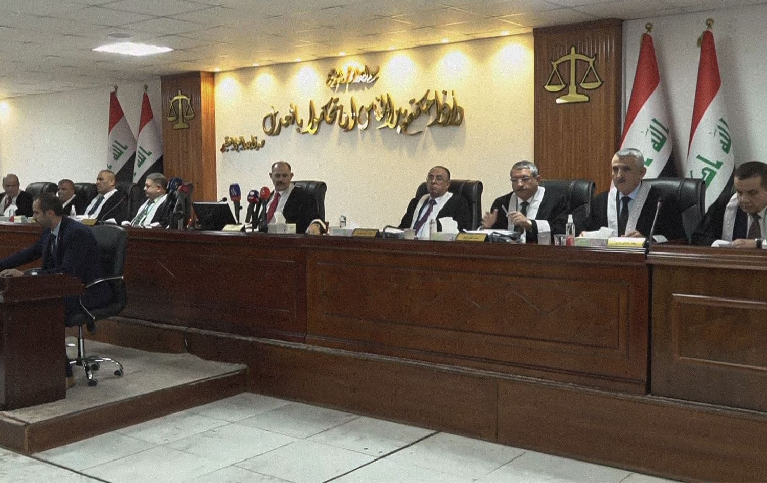 The Iraqi Federal Supreme Court session on May 30, 2023, during which the self-extension of the Kurdistan Region's parliament was ruled "unconstitutional." Photo: Rudaw