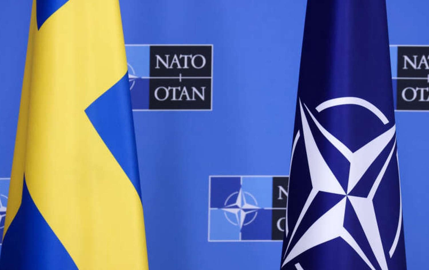 Sweden and NATO flag. File photo: AFP