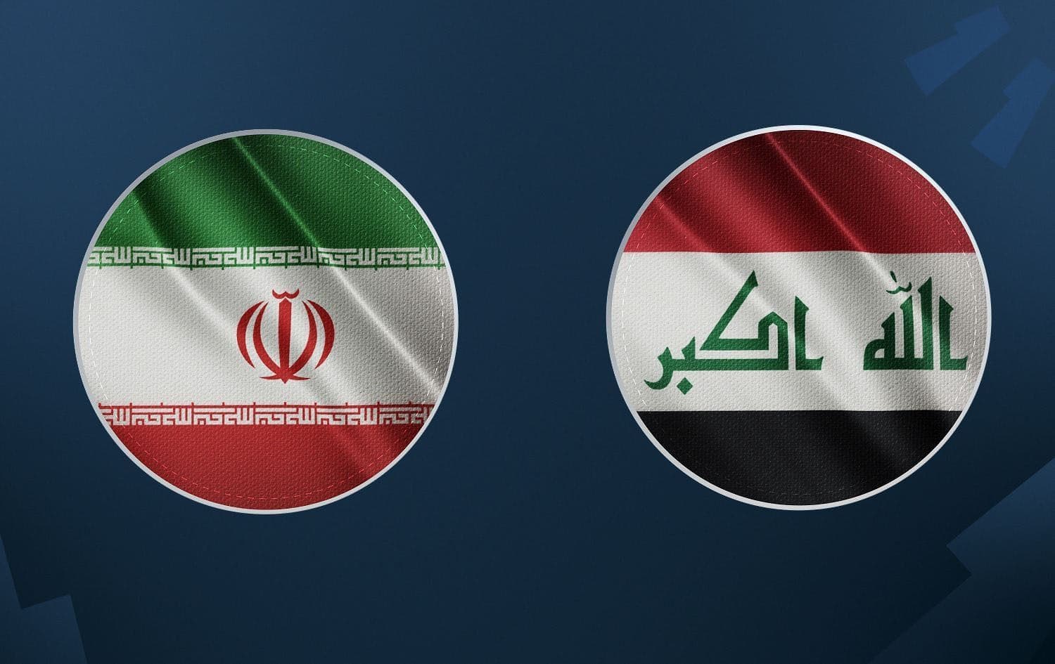 Iran flag (left) and Iraq flag. Graphic: Rudaw