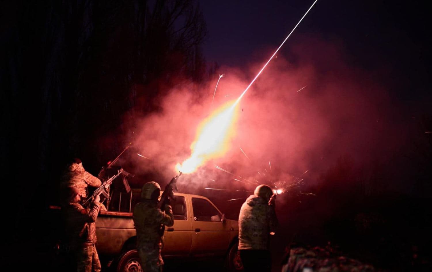 Ukrainian soldiers  shooting down Iraniana-made Shahed-136/131 drones on January 26, 2023, in the Kyiv region. Photo: Ukrinform/Vadym Sarakhan