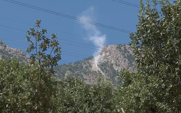 Bombardment of a mountain in Duhok province on July 3, 2023. Photo: Rudaw