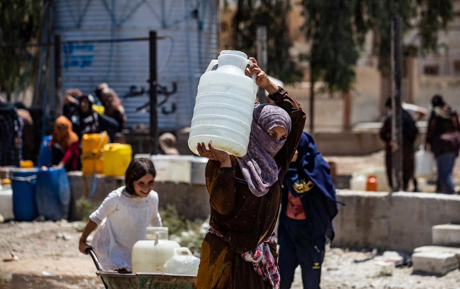 Li bajarê Hesekê yê Rojavayê Kurdistanê krîza avê heye. Wêne: AFP