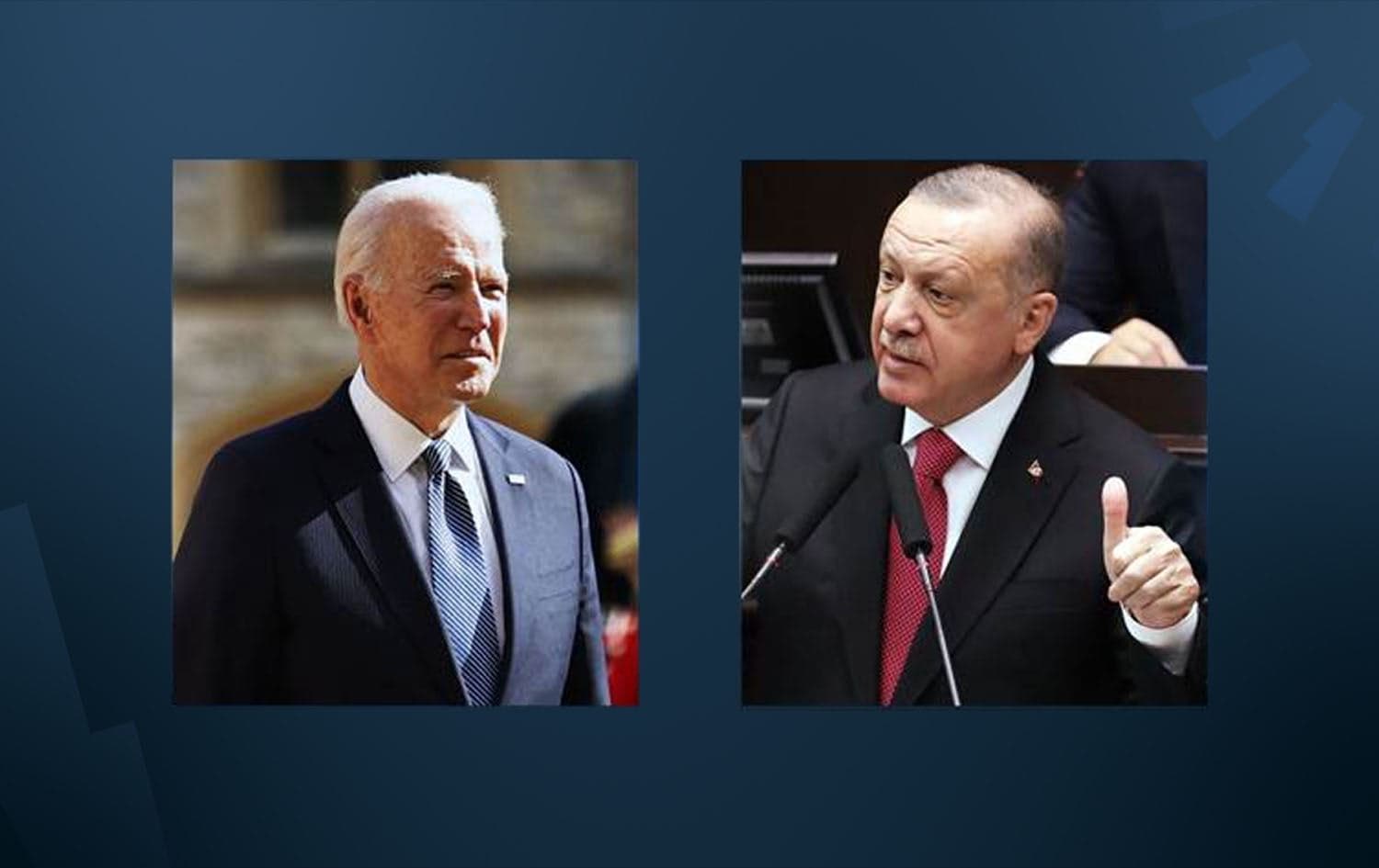 US President Joe Biden (left) and Turkish President Recep Tayyip Erdogan. File Photo: AFP