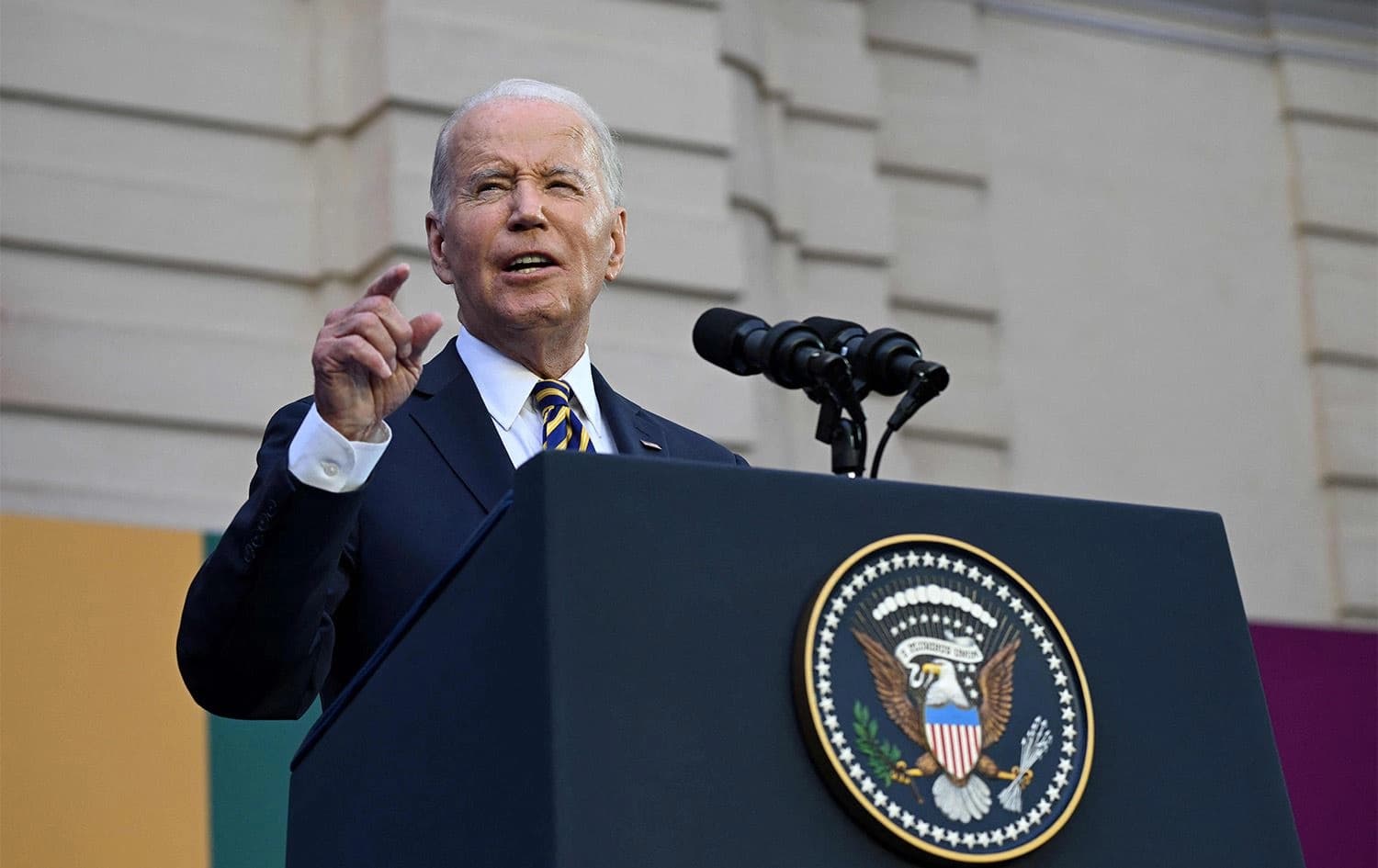 Serokê Amerîkayê Joe Biden di dema civîna lûtke ya NATOyê de. Wêne: ANDREW CABALLERO-REYNOLDS / AFP