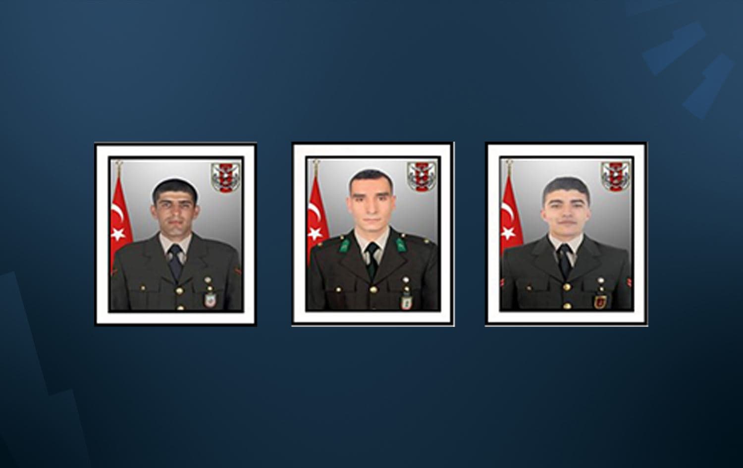 Three Turkish soldiers who were killed by the PKK in Kurdistan Region on August 9, 2023. Photos: handout 
