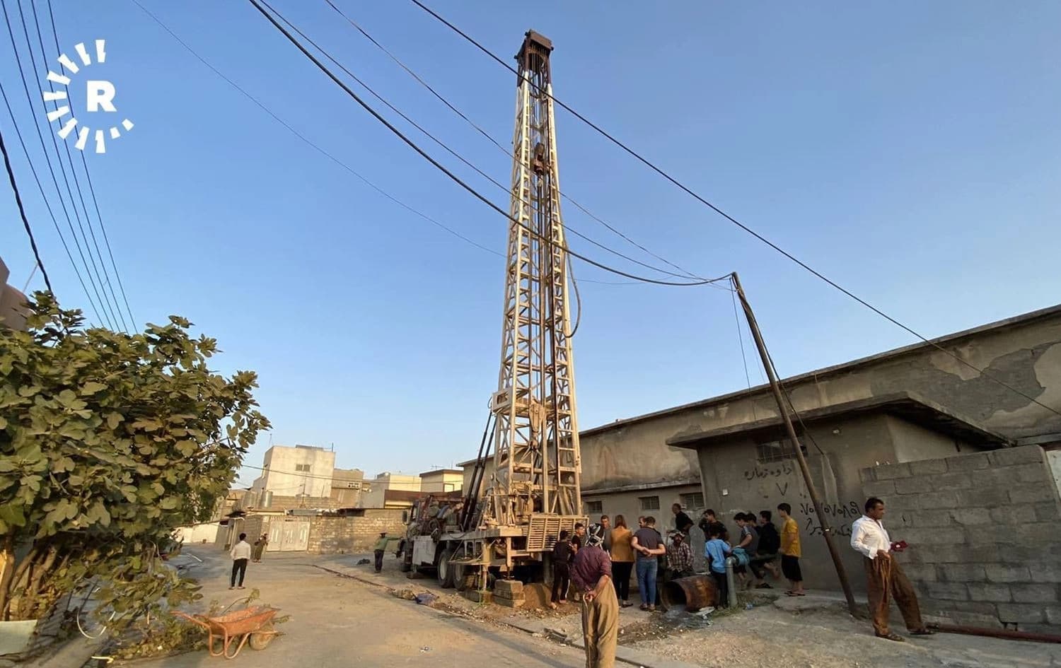 لێدانی بیر لە گەڕەکێکی هەولێر. وێنە: رووداو