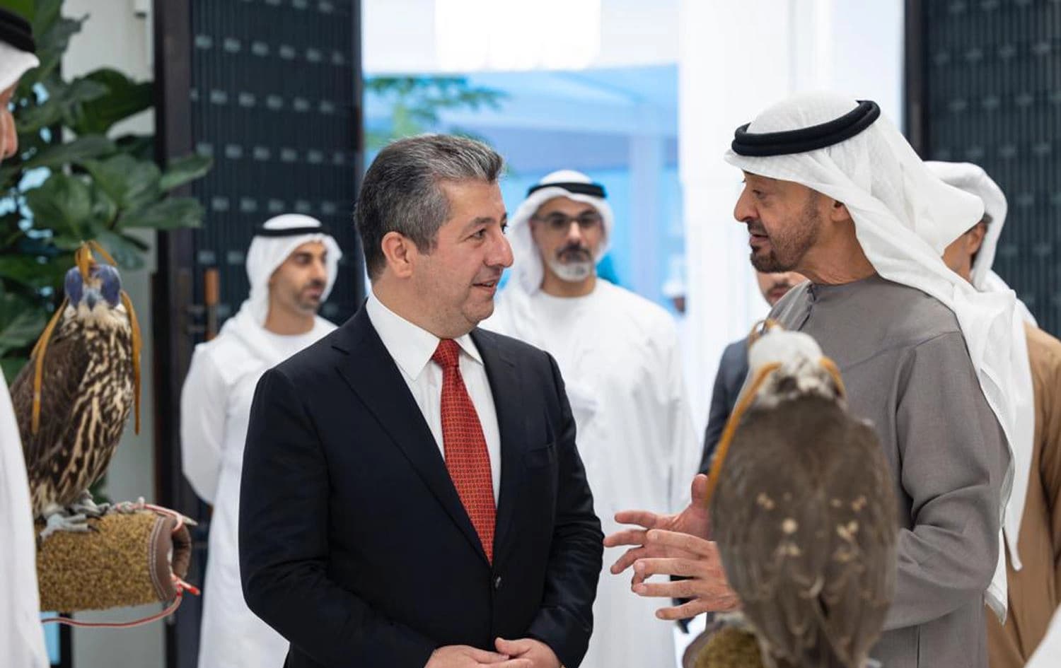 مەسرور بارزانی، سەرۆکوەزیرانی هەرێمی کوردستان و شێخ محەممەد بن زاید، سەرۆکی ئیمارات. 