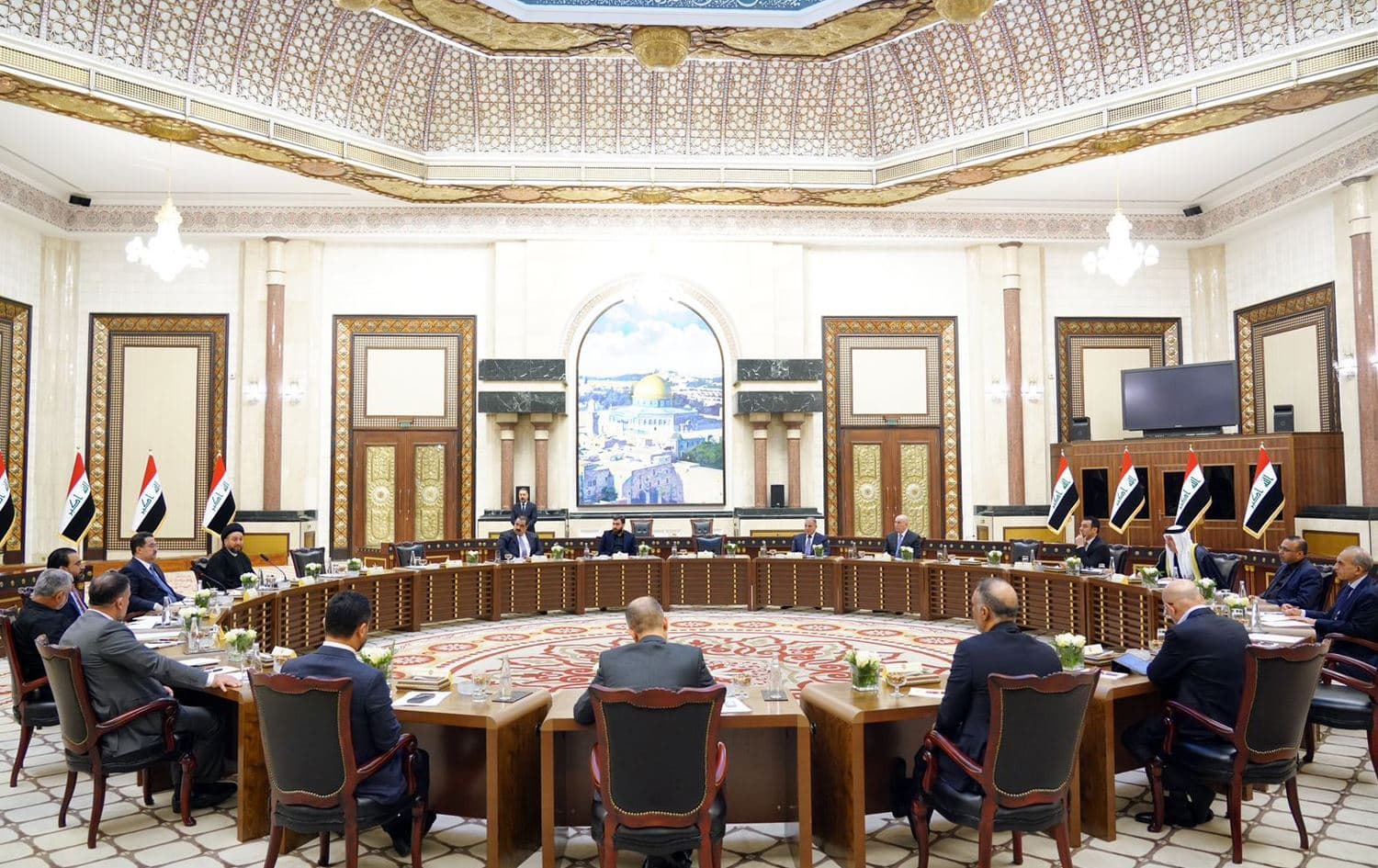 A meeting of the Running the State coalition with Iraq's Prime Minister Mohammed Shia' al-Sudani on August 22, 2023. Photo: PM Sudani's office
