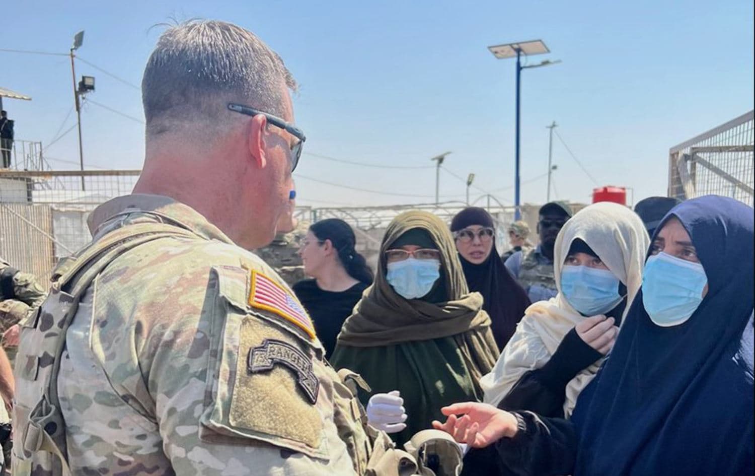 CENTCOM Commander General Michael "Erik" Kurilla speaking to IDPs in Rojava on August 21, 2023. Photo: CENTCOM 