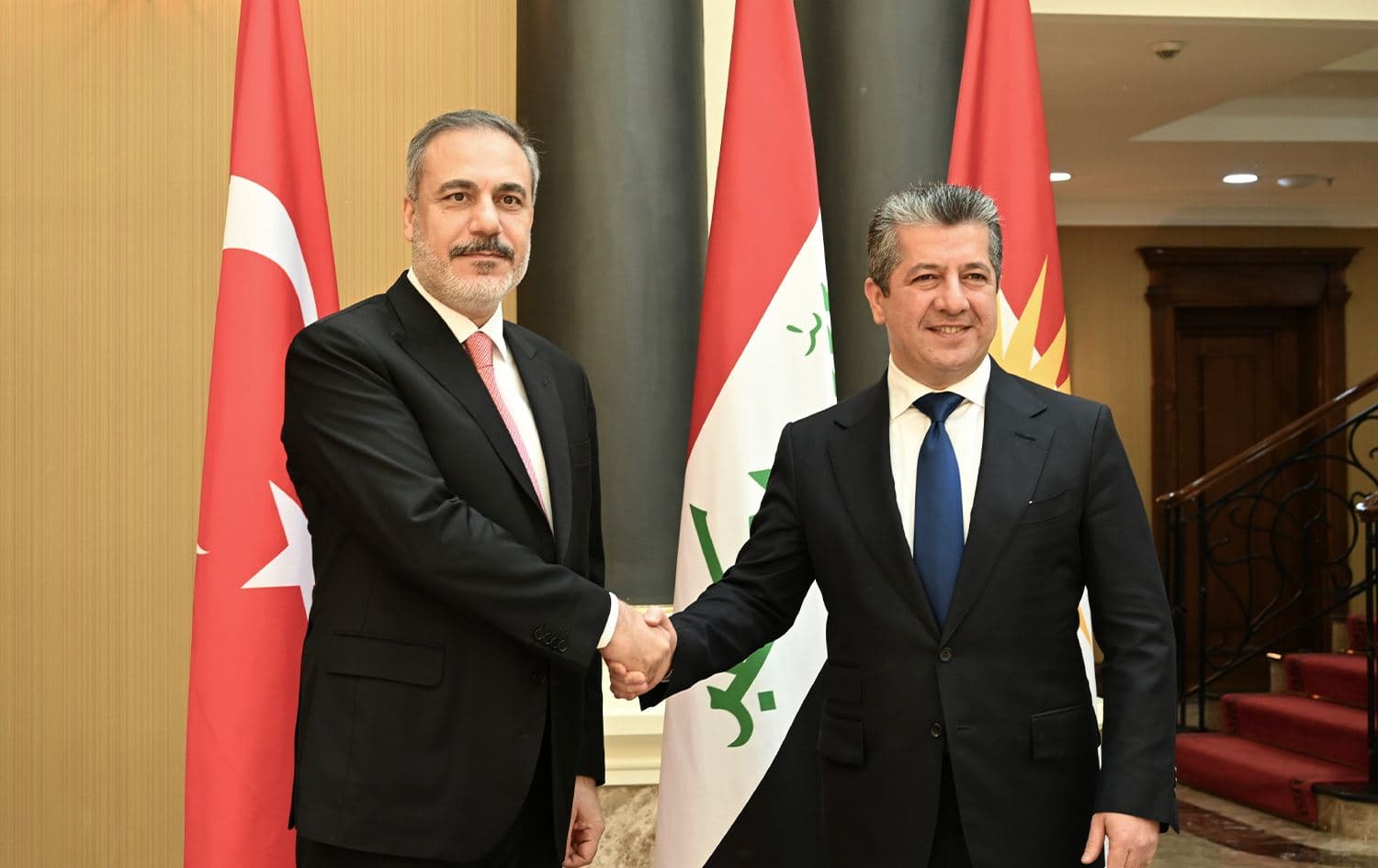 Turkish Foreign Minister Hakan Fidan meets with Kurdistan Prime Minister Masrour Barzani in Erbil on August 24, 2023. Photo: Masrour Barzani/X