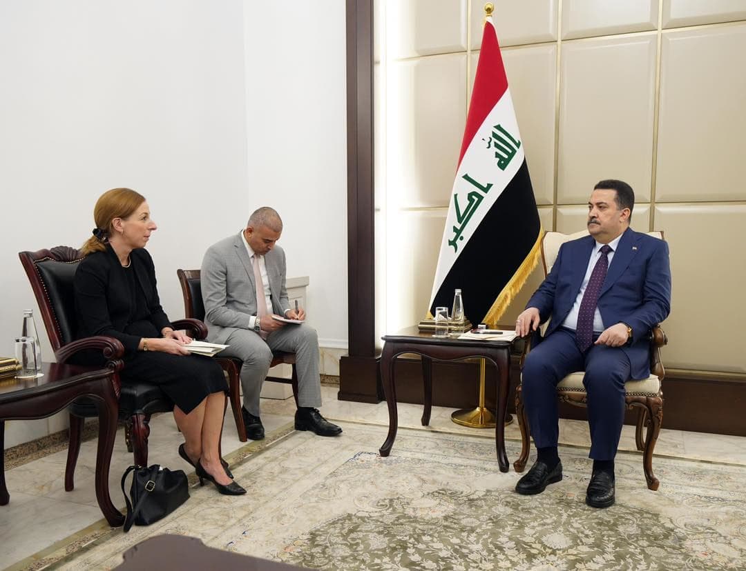 Elizabeth Rosenberg, US Treasury’s assistant secretary, (left) meeting with Iraqi PM Mohammed Shia' al-Sudani in Baghdad on September 13, 2023. Photo: Sudani's office 