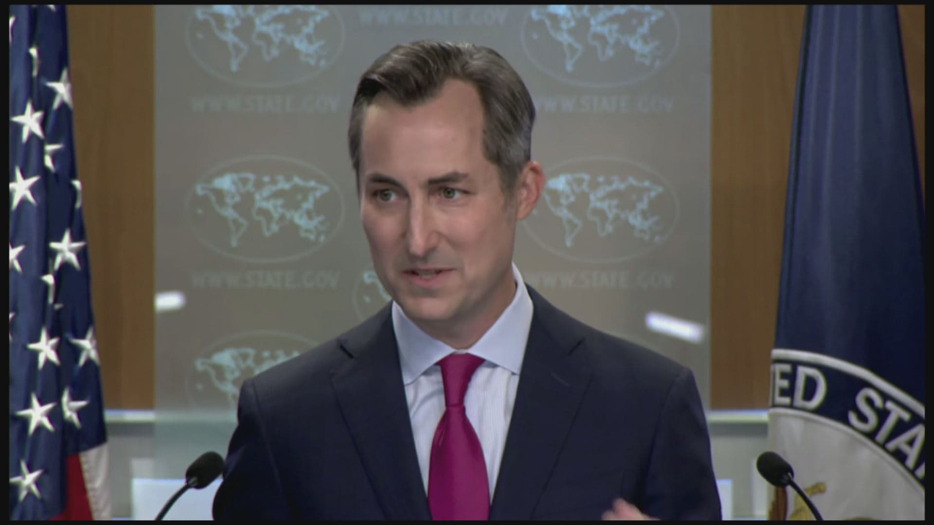 US Department of State Spokesperson Matthew Miller speaking to reporters on September 13, 2023. Photo: handout/screengrab 