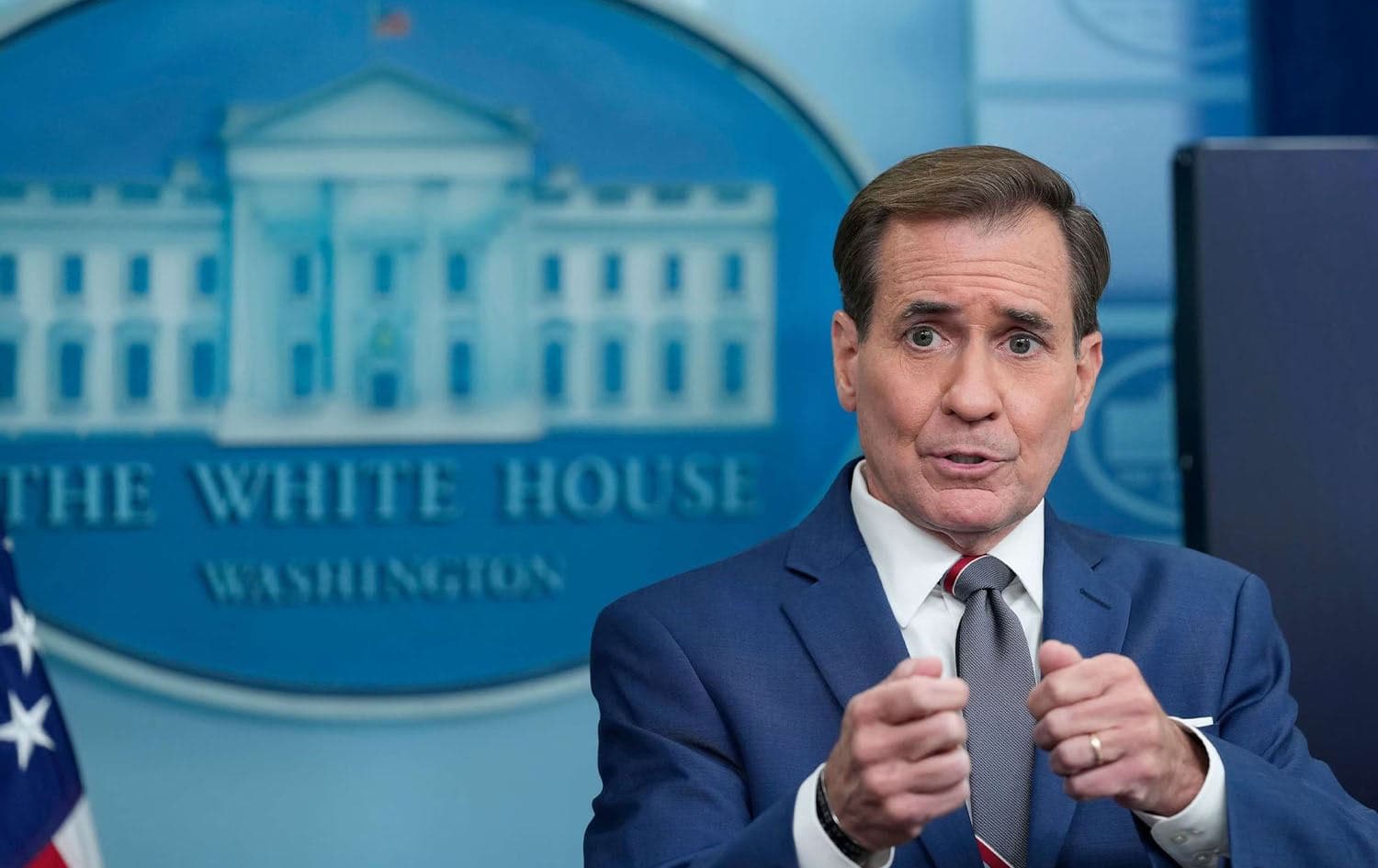 National Security Council spokesman John Kirby speaks during the daily briefing at the White House on September 13, 2023. Photo: Susan Walsh/AP