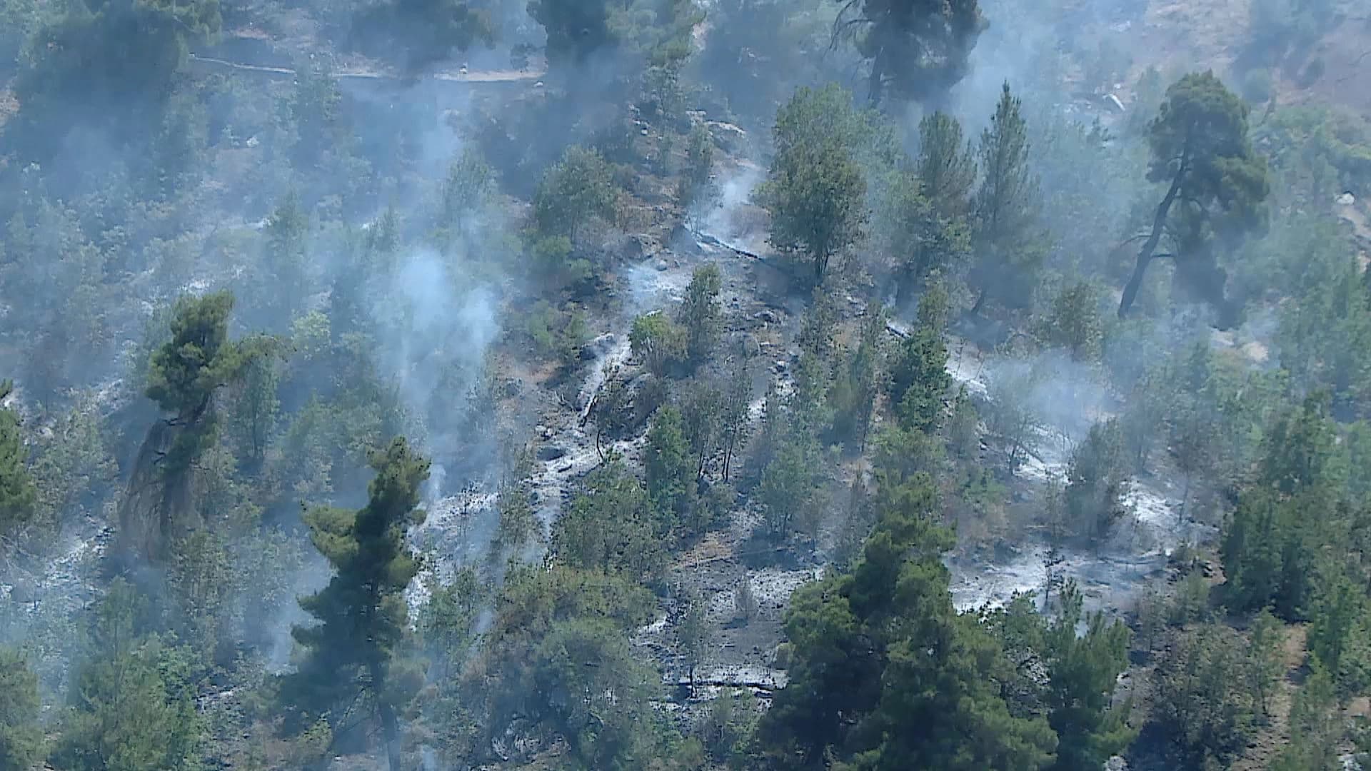 Wildfire caused by Turkish bombardment in Duhok province on September 19, 2023. Photo: Rudaw