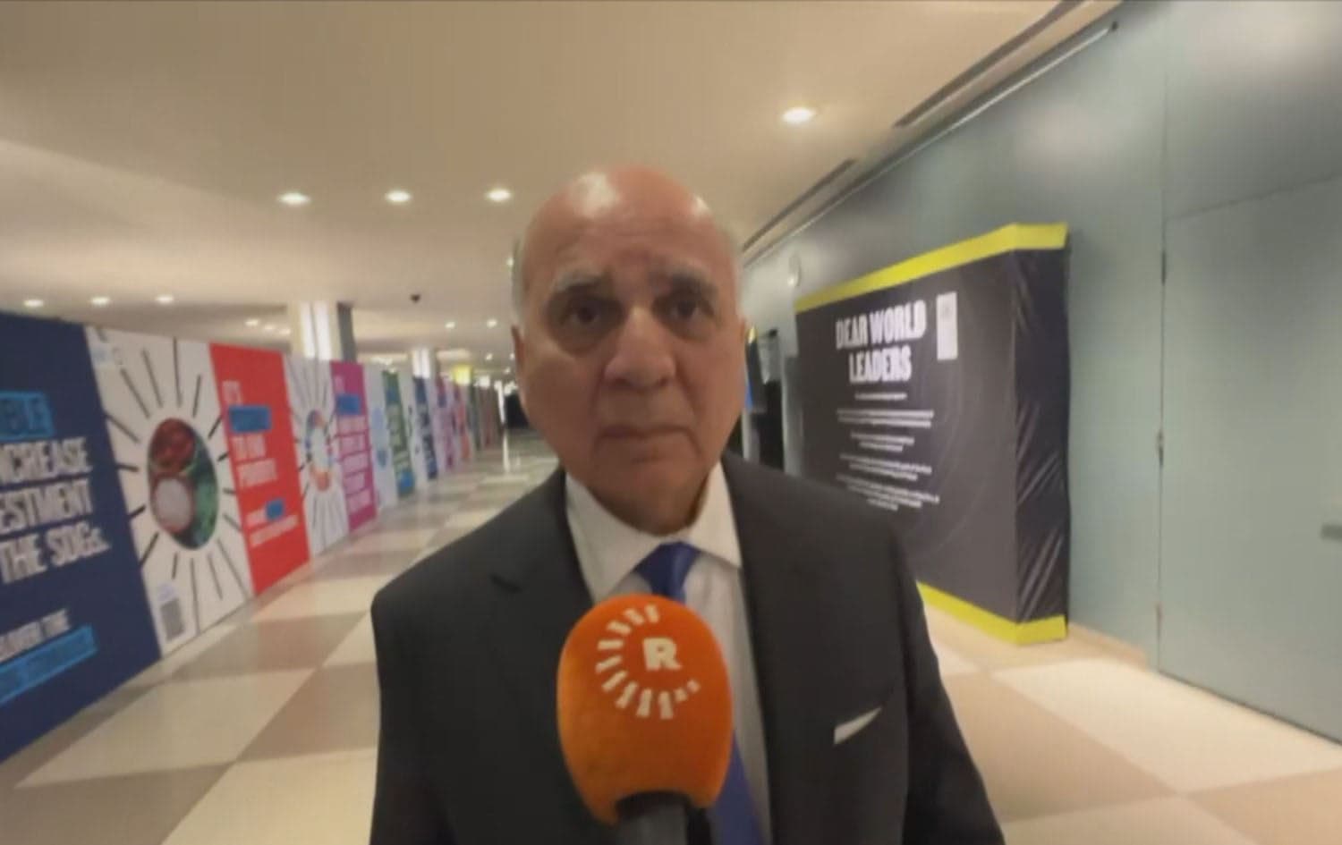 Iraqi Foreign Minister Fuad Hussein speaking to Rudaw on September 23, 2023. Photo: Rudaw