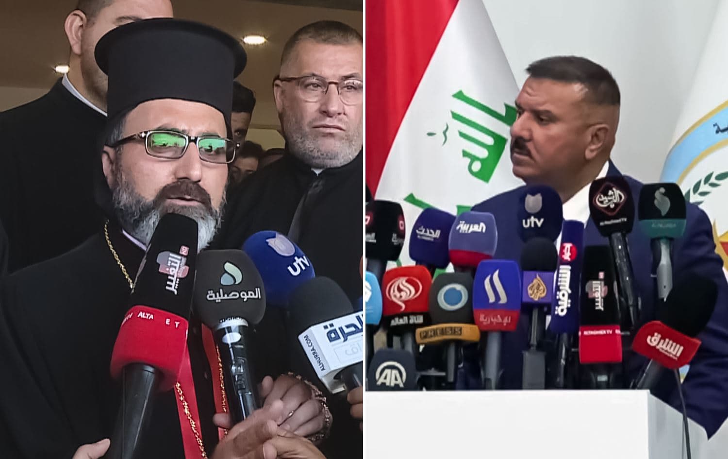  Syriac Catholic Archbishop of Mosul Benedictus Younan Hanno (left) and Iraq's Interior Minister Abdul-Amir al-Shammari. Photo: Rudaw