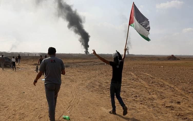 فلسطينيون اليوم بالتزامن مع عملية "طوفان الأقصى"
