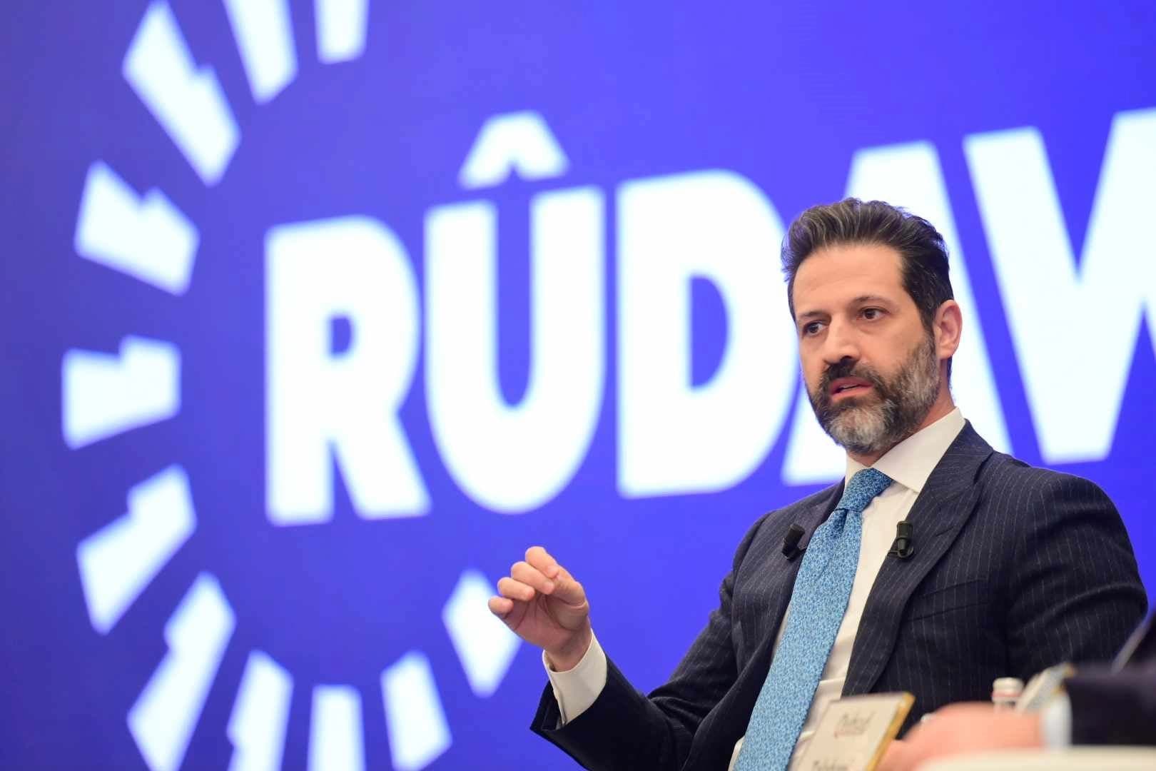 Kurdistan Region Deputy Prime Minister Qubad Talabani speaking at the MERI Forum in Erbil on October 11, 2023. Photo: Bilind T. Abdullah/Rudaw