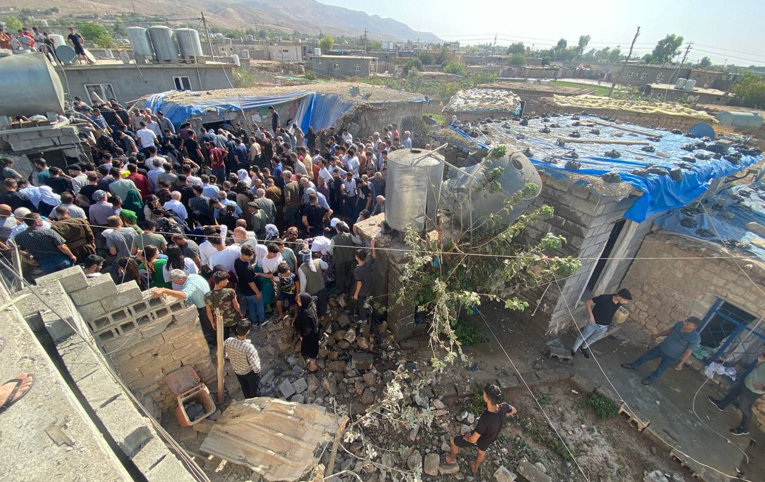 A suspected Turkish drone attack targeted Makhmour camp on October 13, 2023. Photo: Submitted