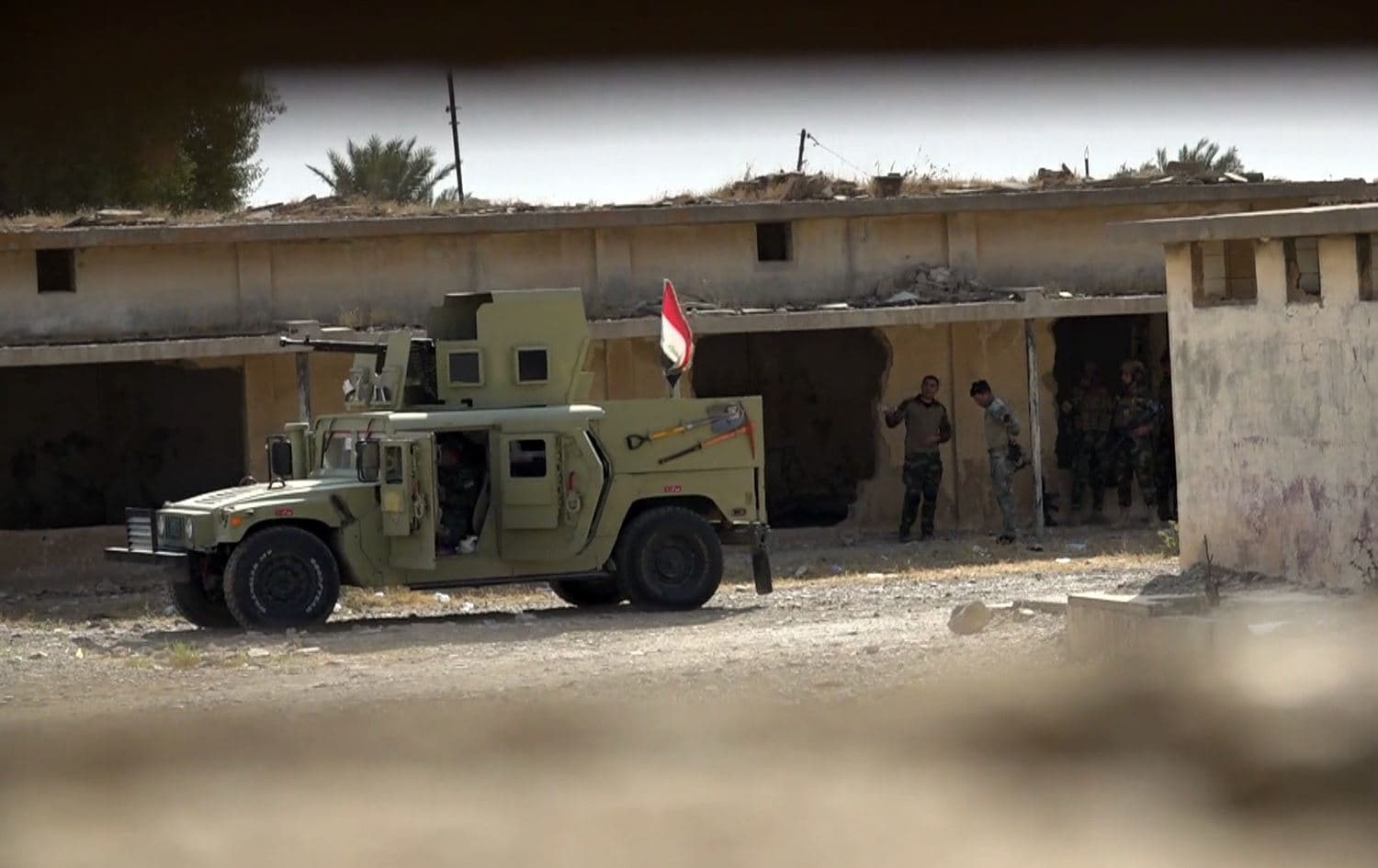 Iraqi army soldiers inside a military base in Topzawa, Kirkuk on October 15, 2023. Photo: Rudaw/screengrab