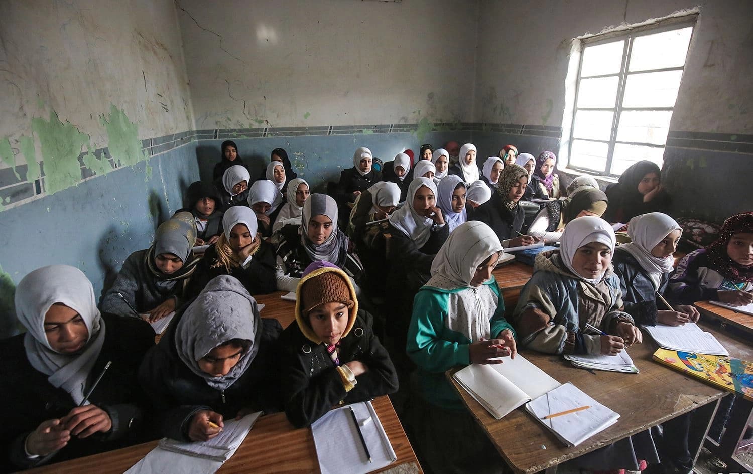 پۆلی قوتابخانەیەکی نەینەوا. وێنە: ئەرشیڤە و تەنیا بۆ روونکردنەوەیە/AFP