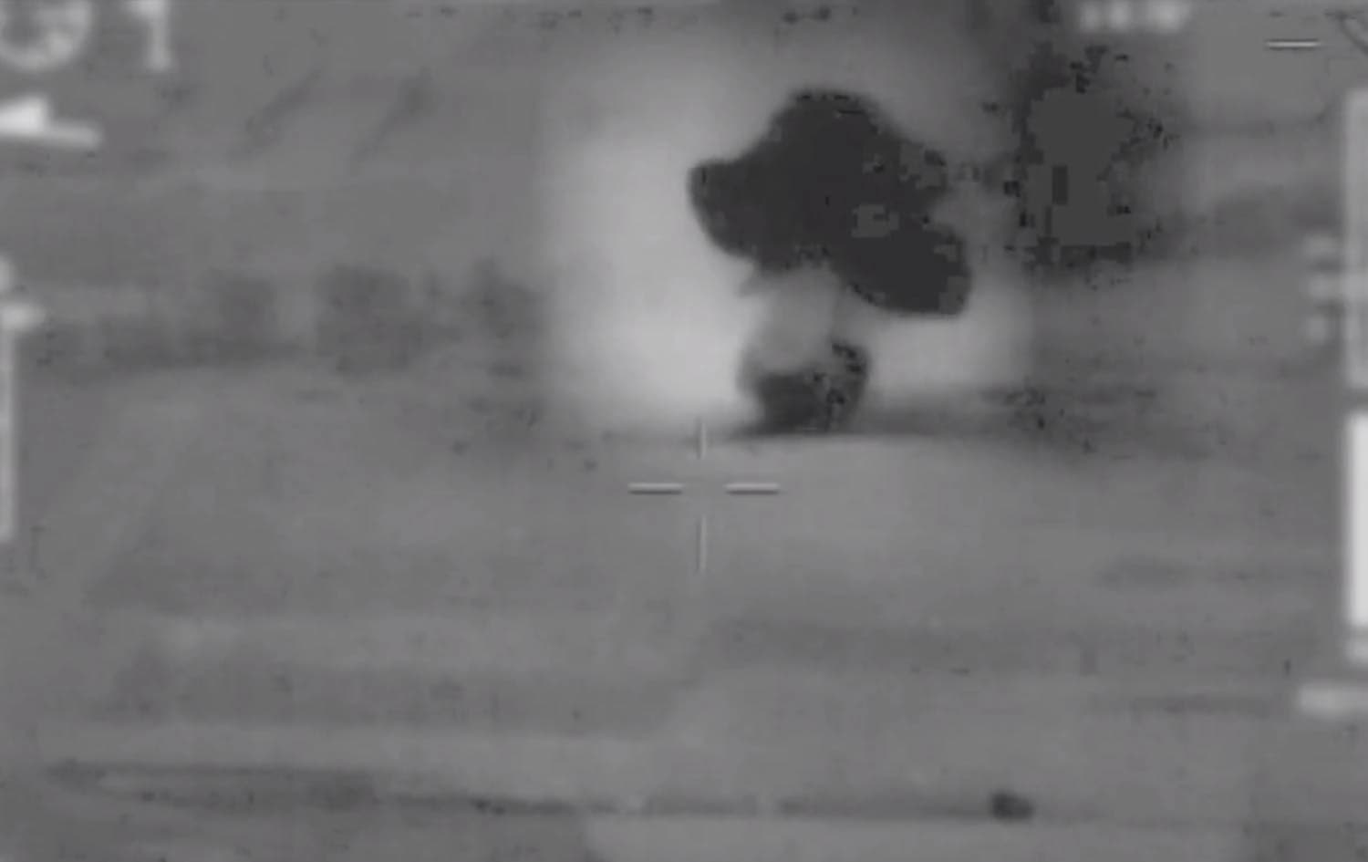 A screengrab from an Israeli military video posted on X shows the strikes which targeted Syrian territory on October 30, 2023. Photo: IDF